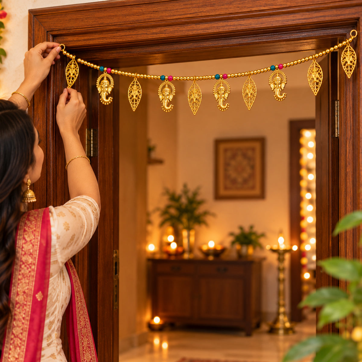 Ganesh Leaf Toran for Entrance for Diwali Decoration for Home