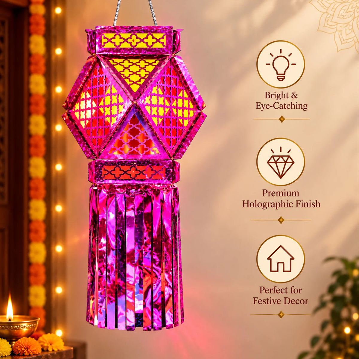 DIY Pink Kandil Kit for Diwali Decoration for Home