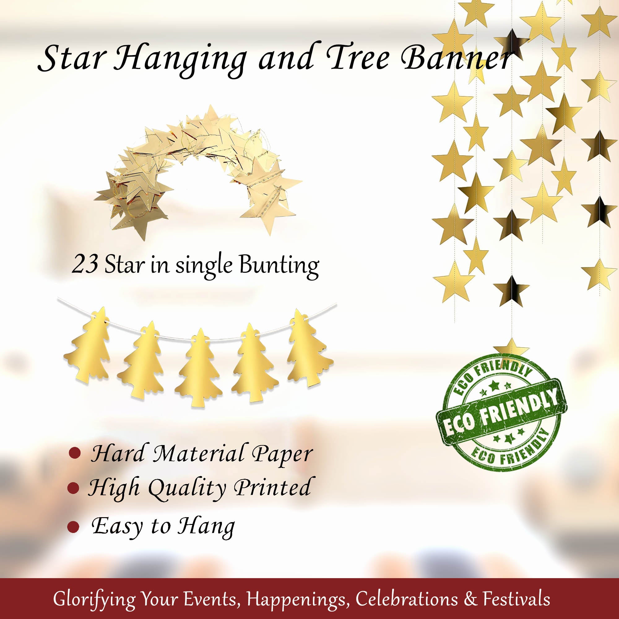 Christmas Tree Banner with Star Bunting