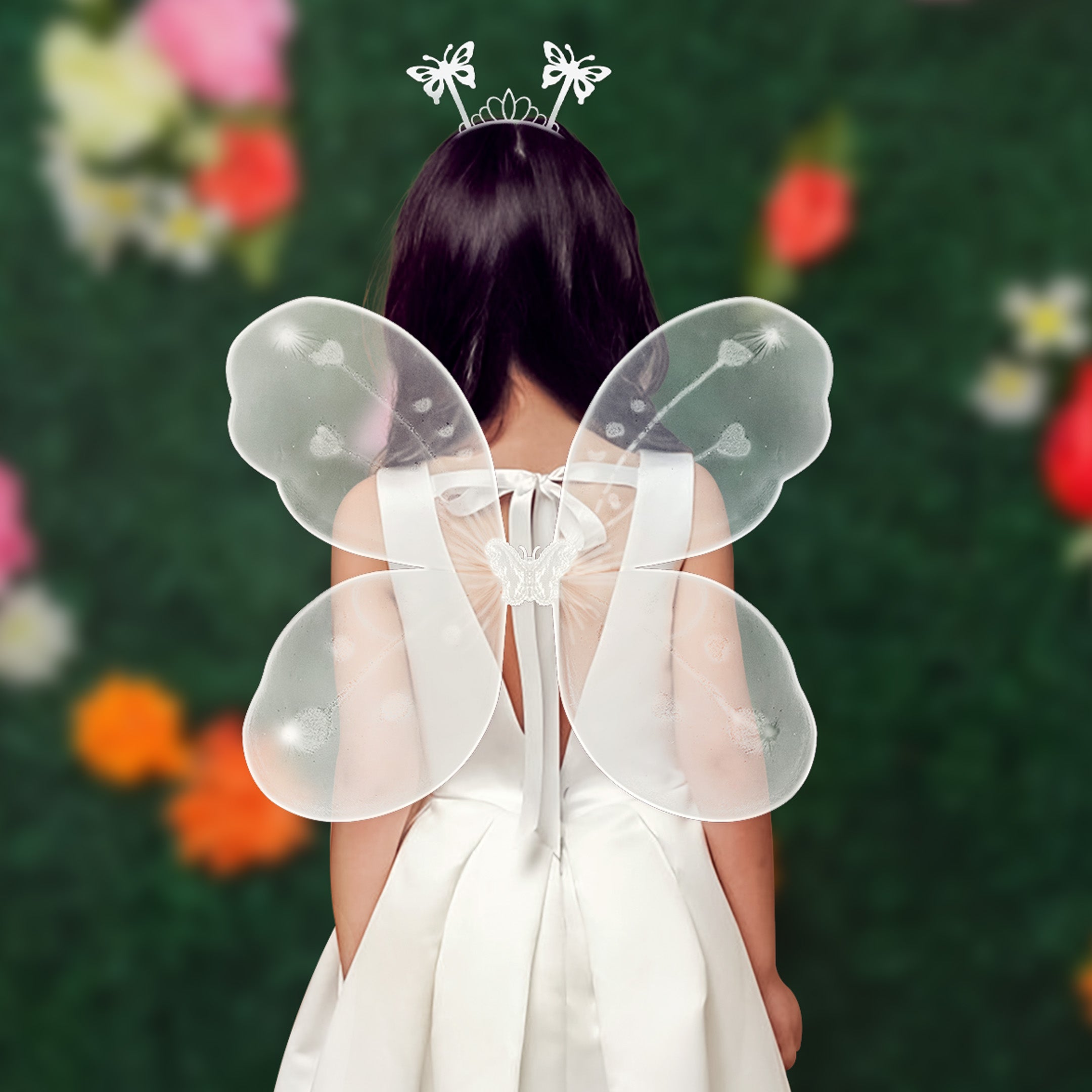 White Fairy Butterfly Wings Combo