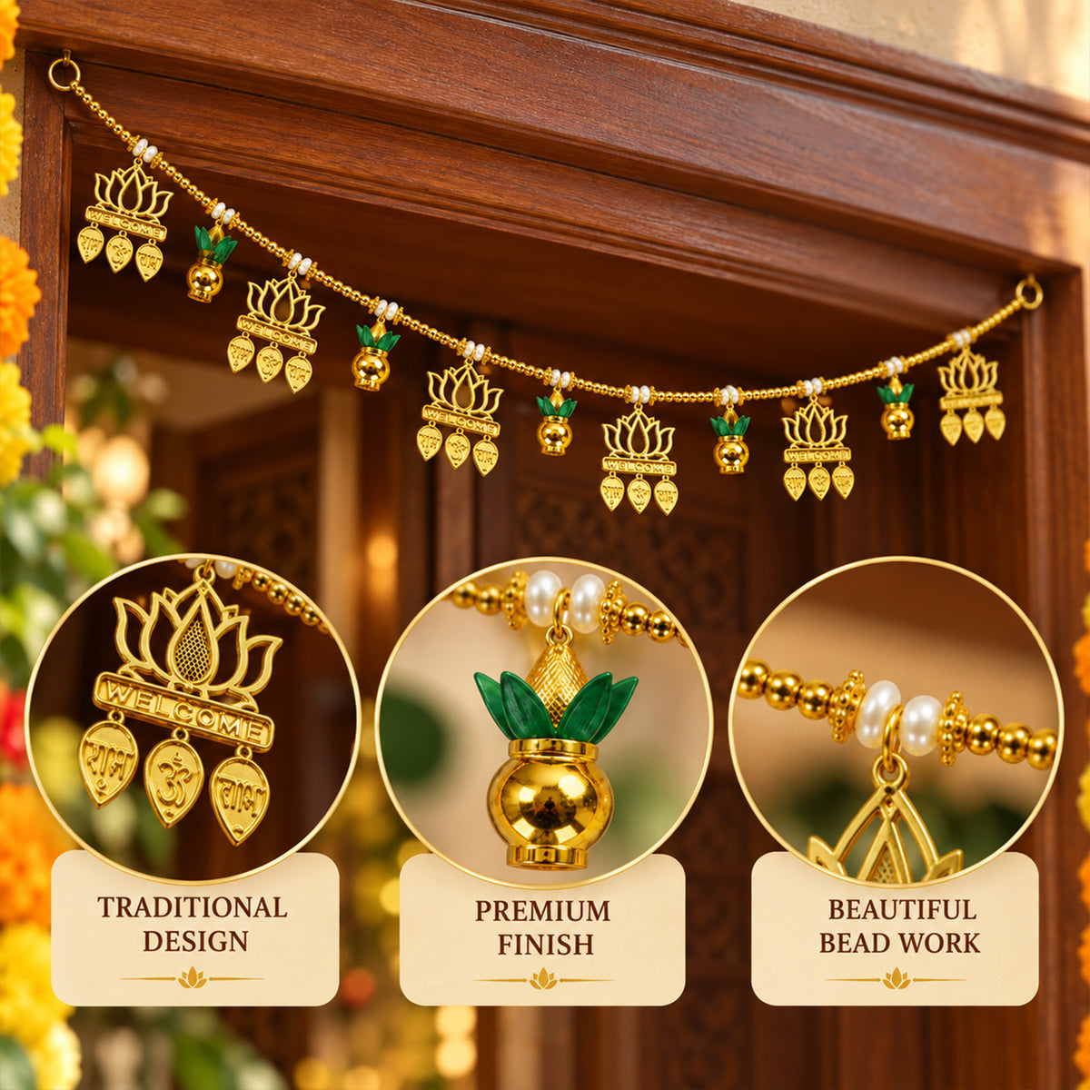 Lotus Kalash Toran for Entrance for Diwali Decoration for Home