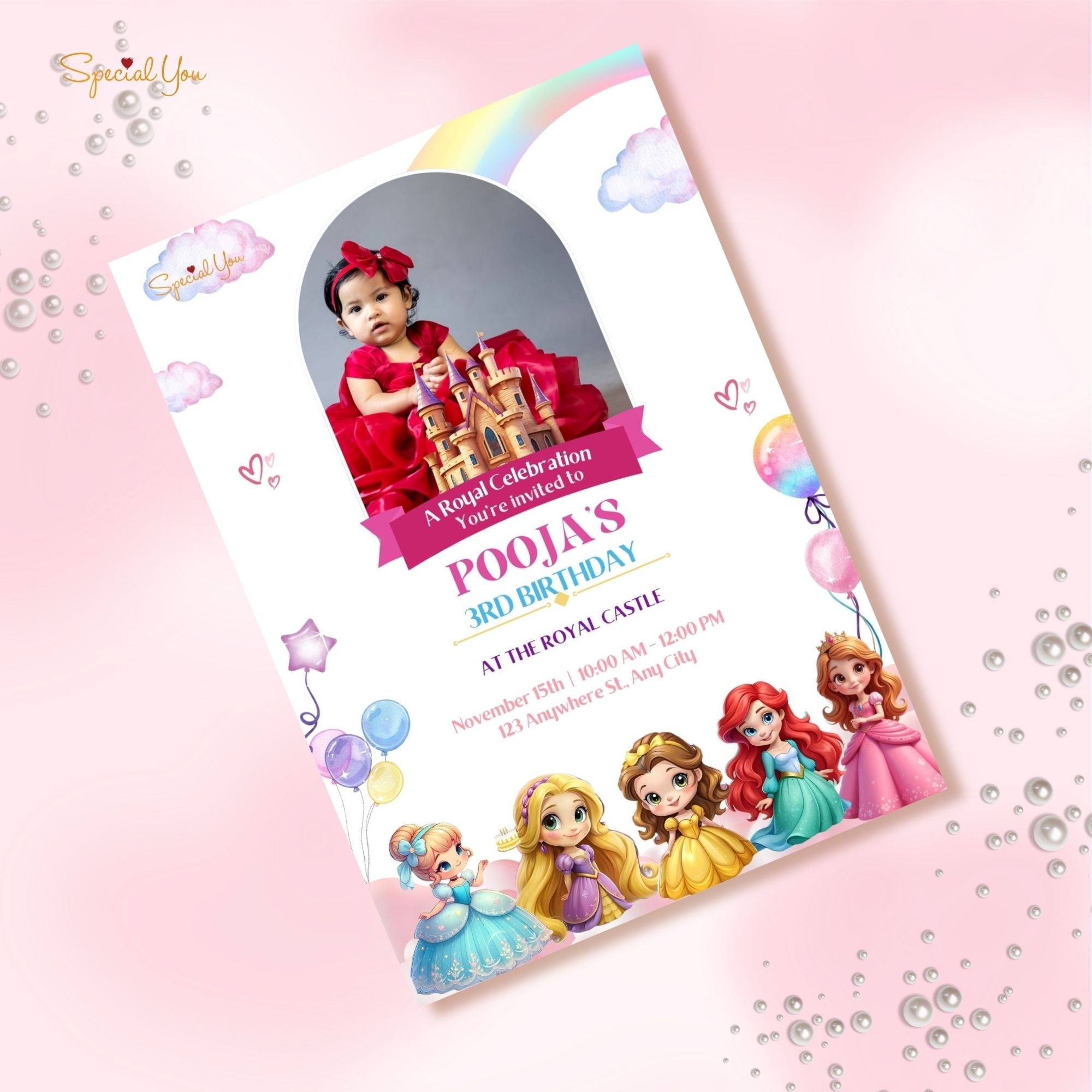 Princess-Themed Birthday E-Invite