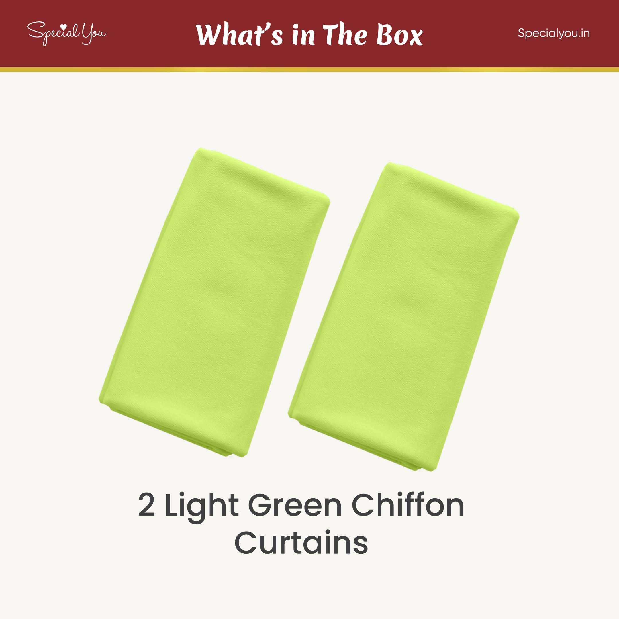 Light Green Chiffon Ganpati curtain