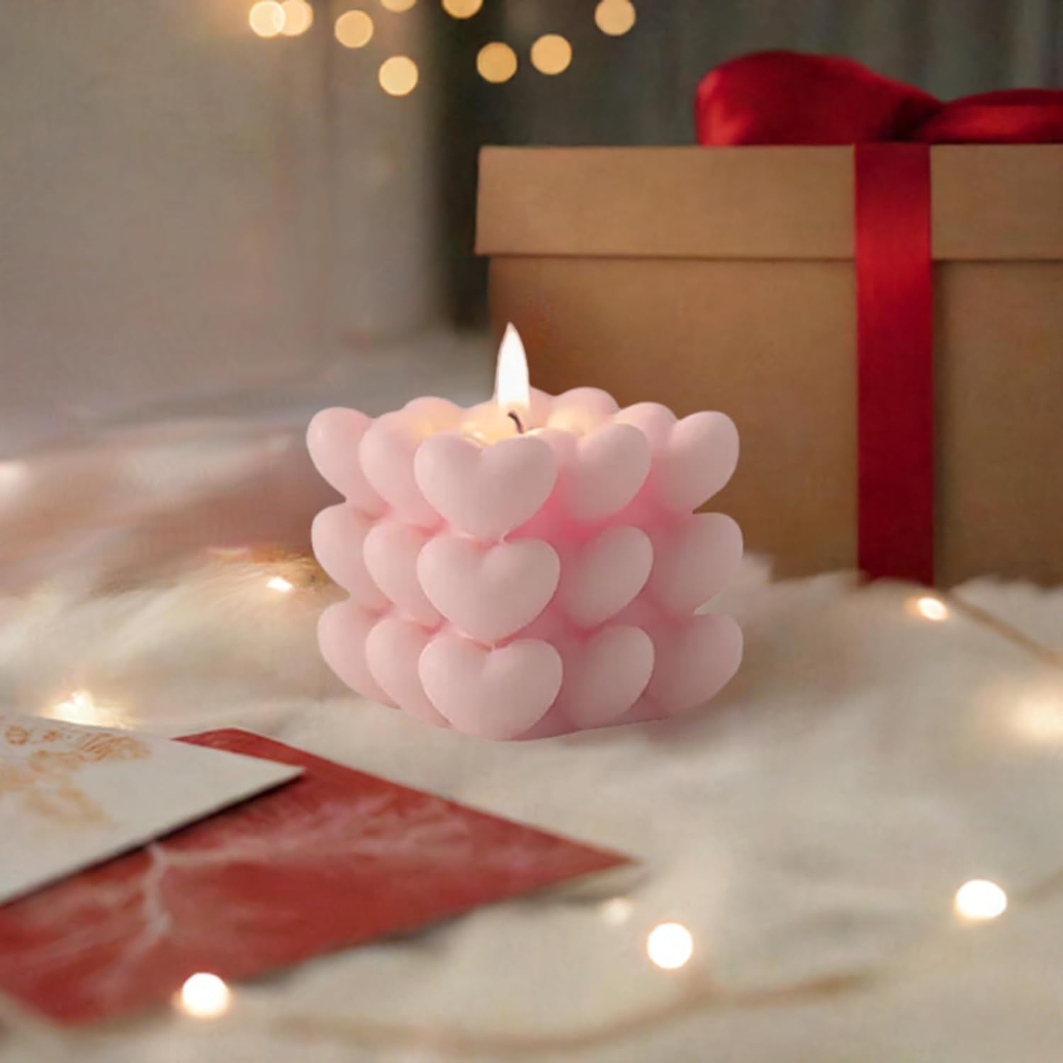 Square Heart Candles