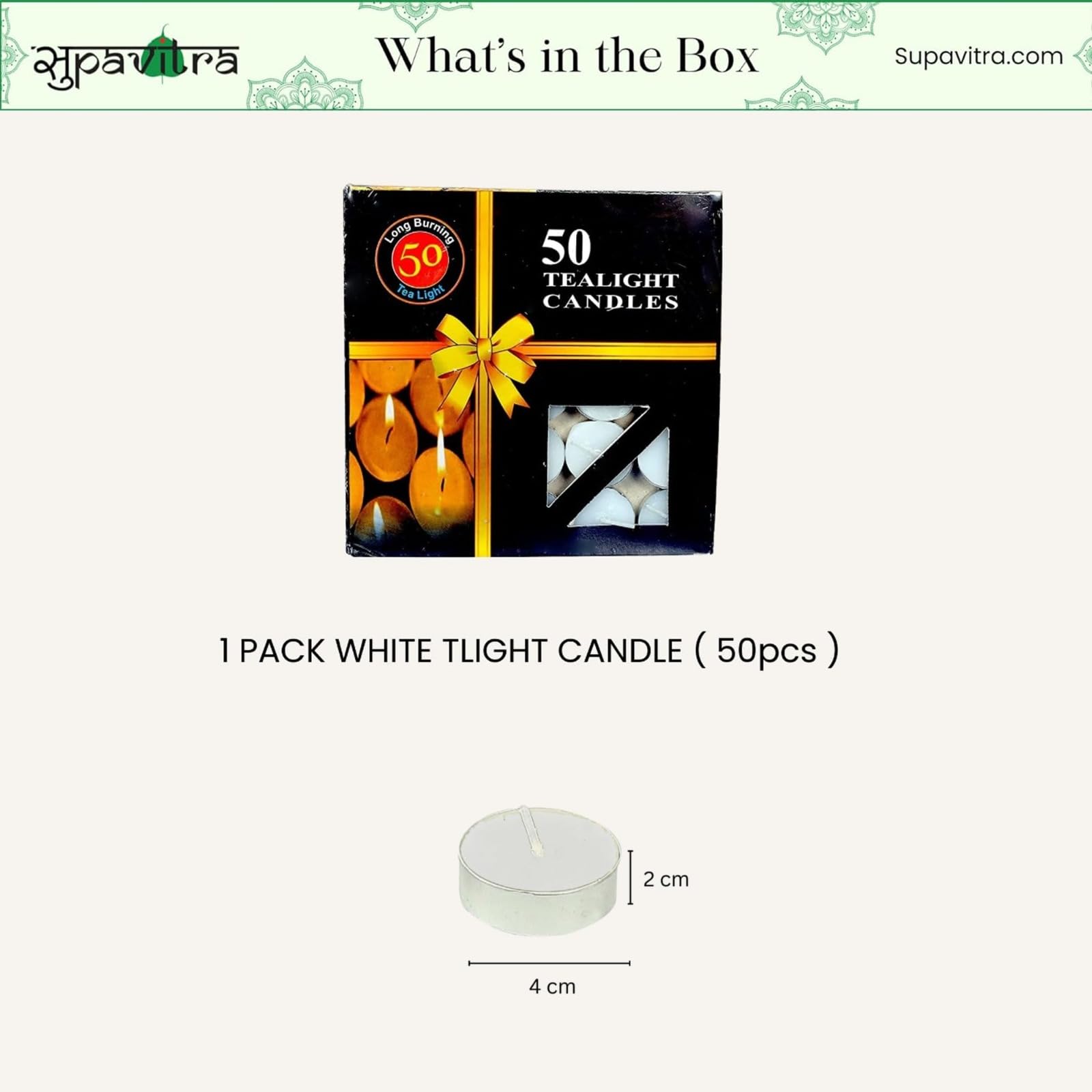 Tea Light Candles, Floating Candles for Home - Pack of 50