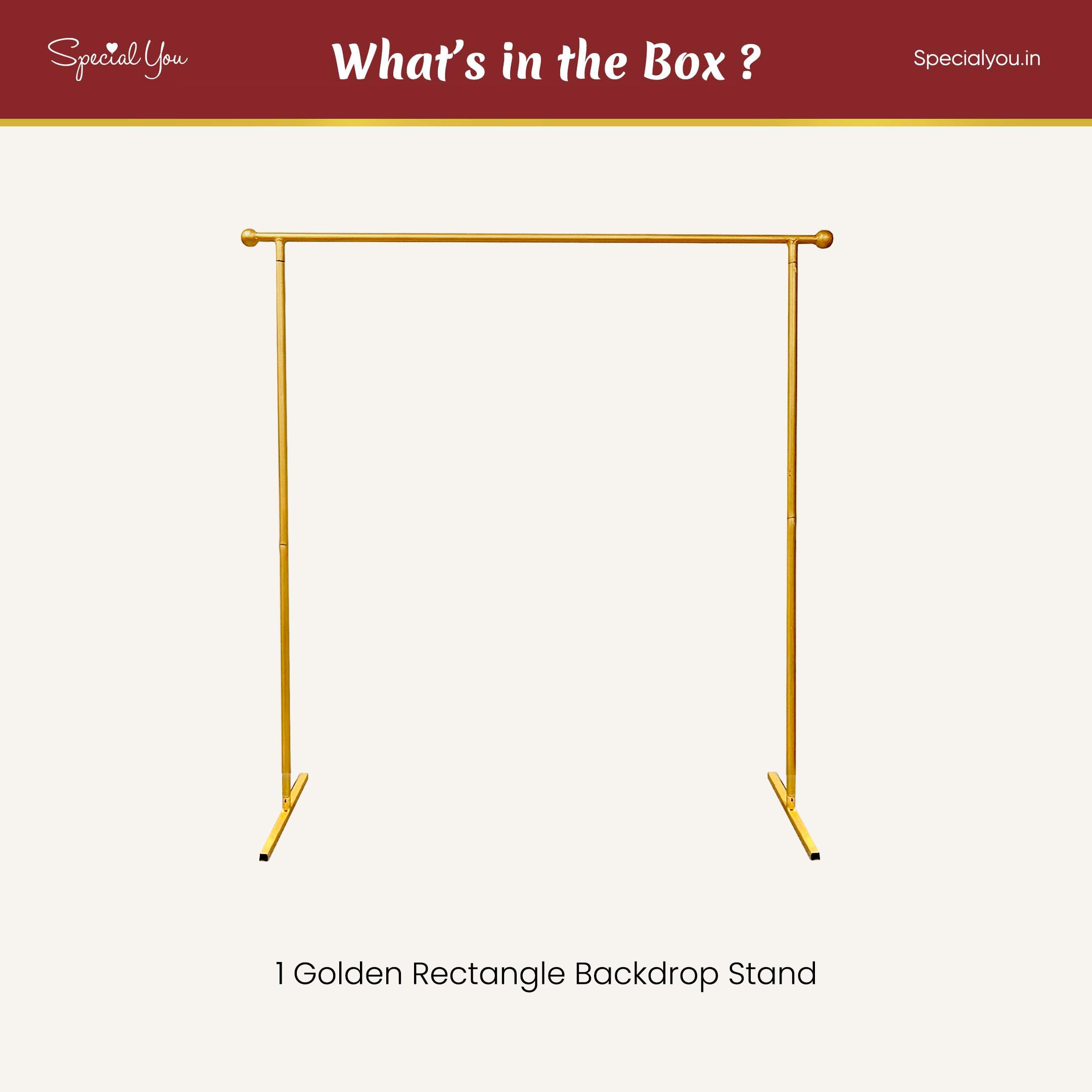 Rectangular Metal Golden Stand (2.5*1.7 ft)