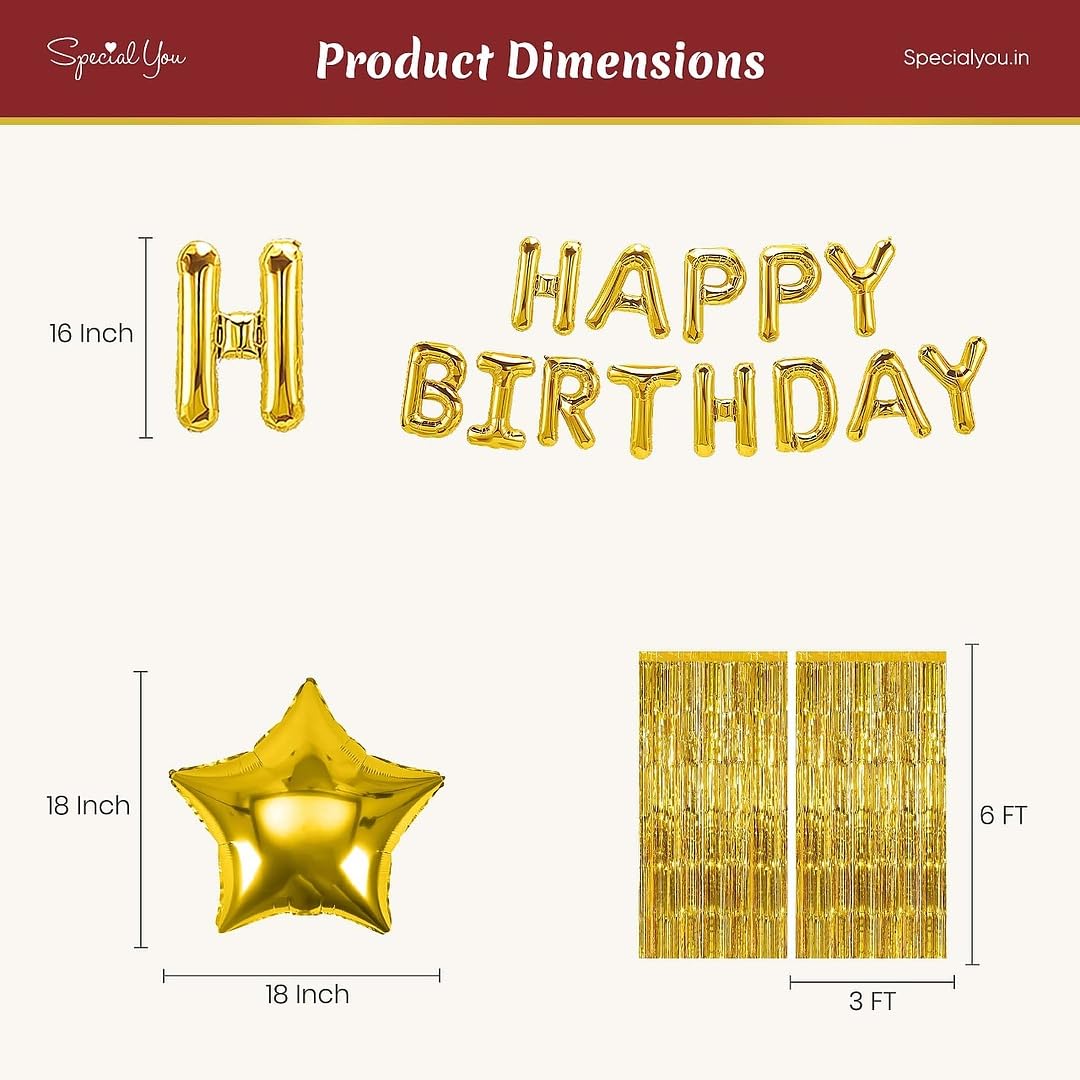 Black, White & Gold Birthday Decoration Kit