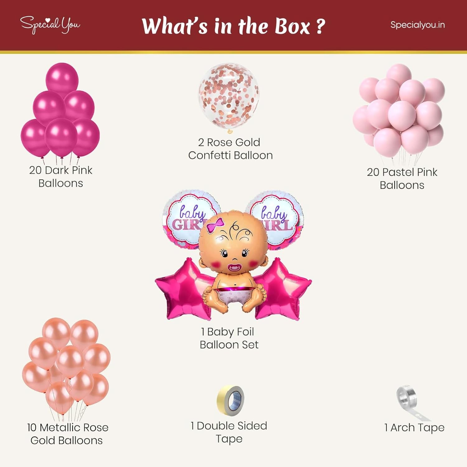 Welcome Baby theme DIY Decoration kit for Girls