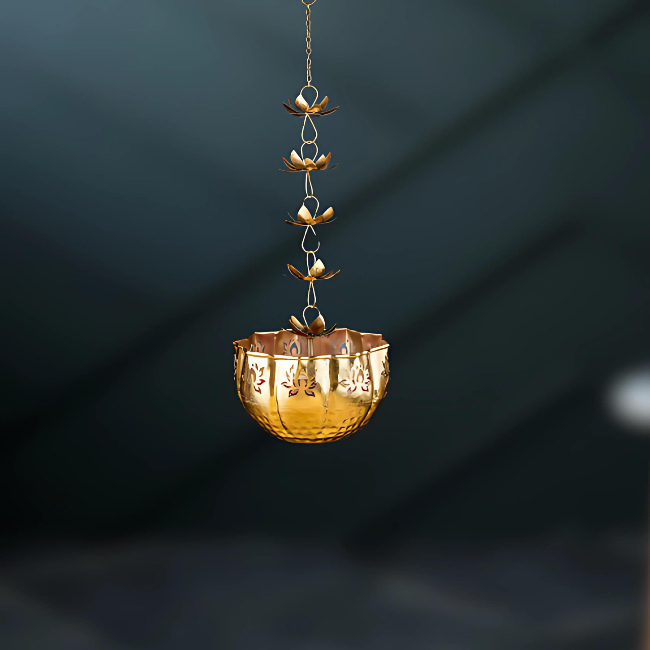 Golden Bowl Hanging Urli for Decoration