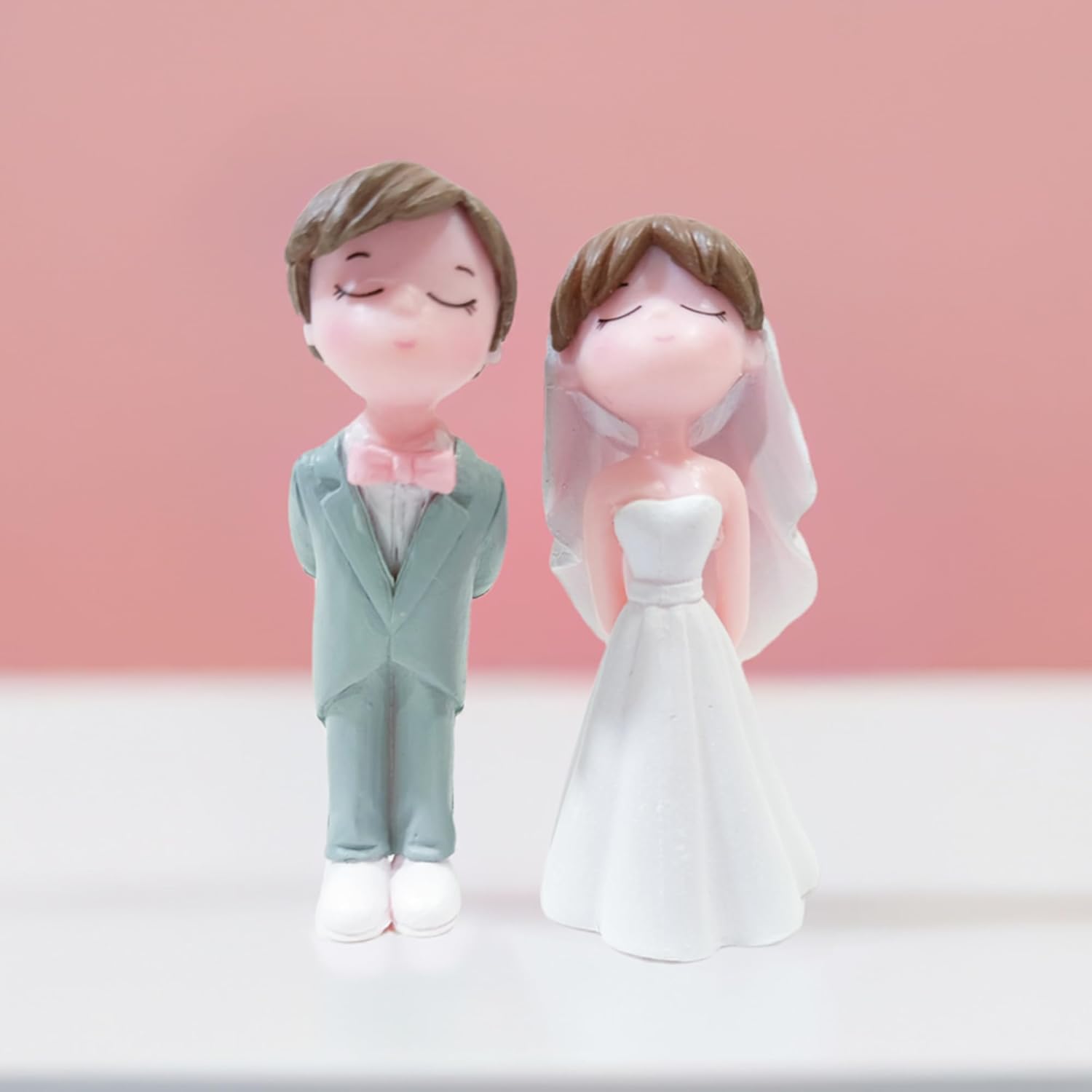 White wedding couple Miniature  for Valentine's