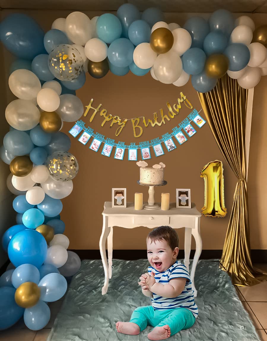 1st Happy Birthday Balloon Decoration Party Kit for Boys 83pcs