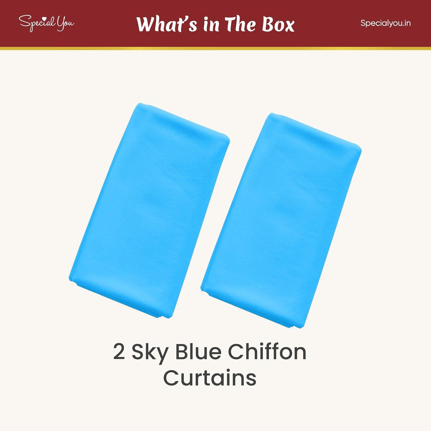 Sky Blue Chiffon curtain for decoration