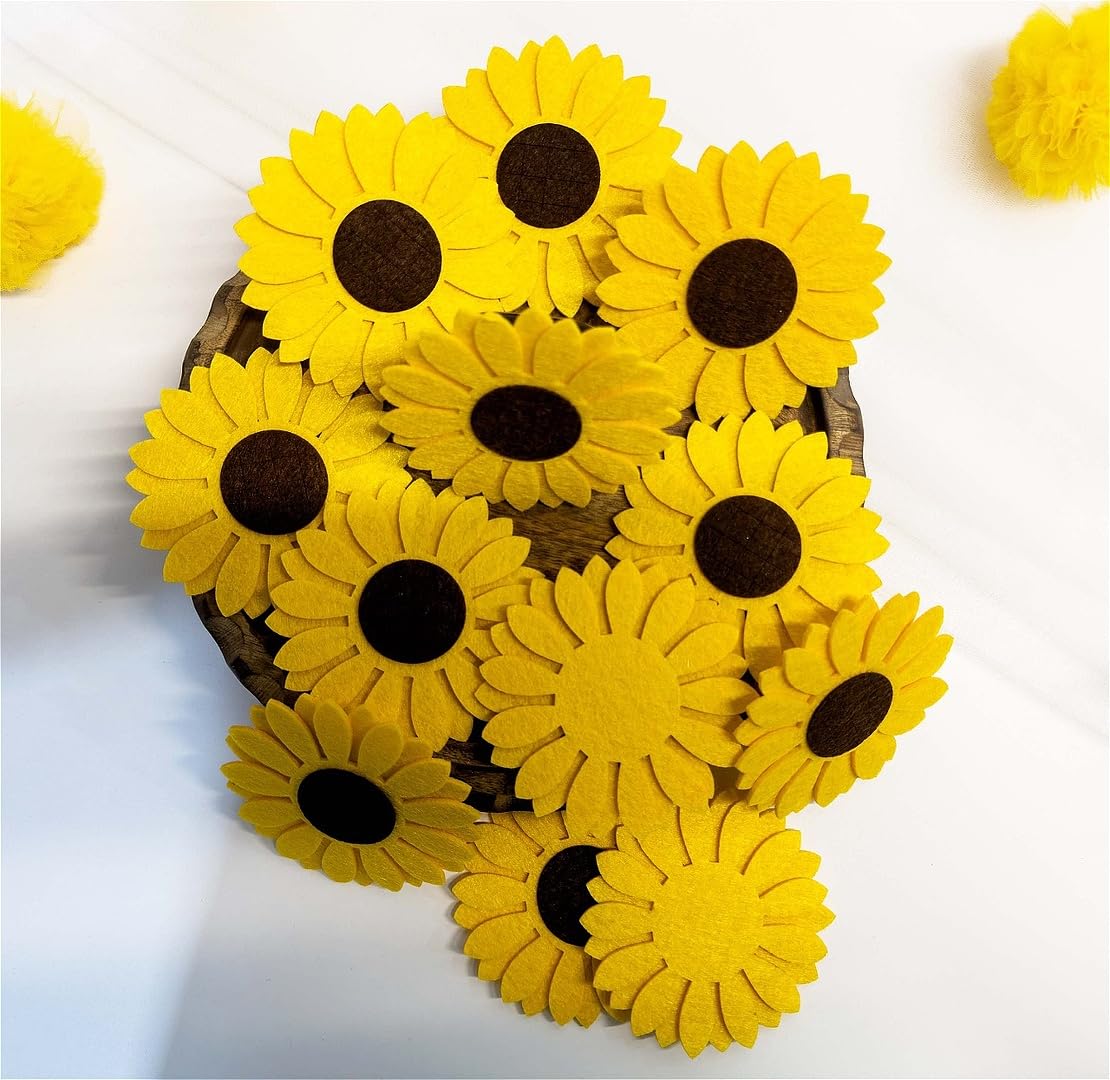 Bright Felt Sunflower Set