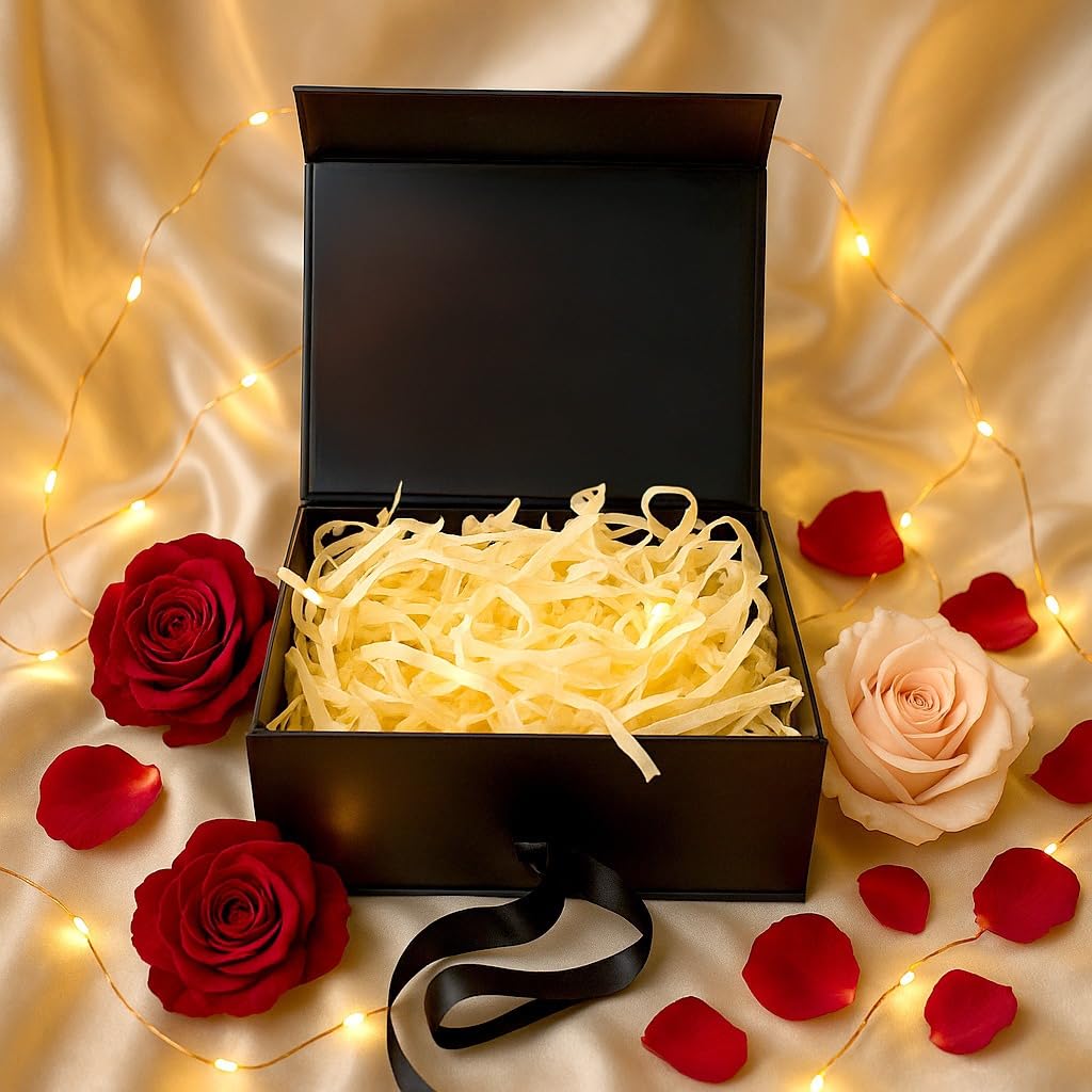 Black Gift box with Crinkle paper
