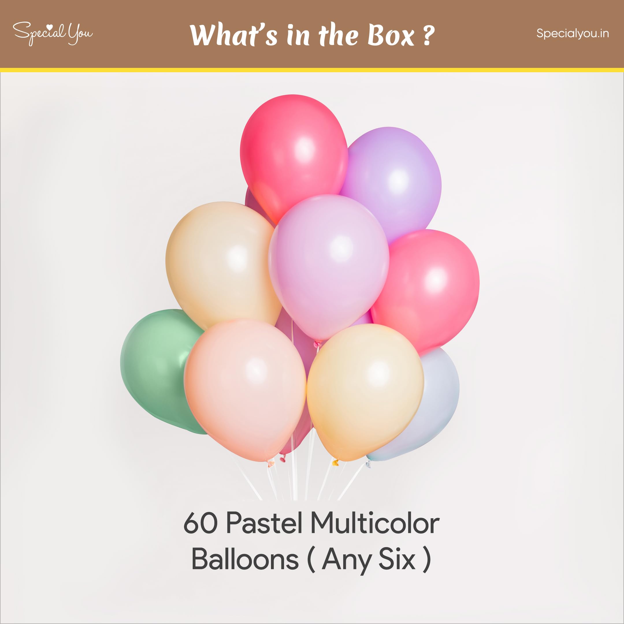 60 Pastel Rainbow Balloons for Decoration - Special You