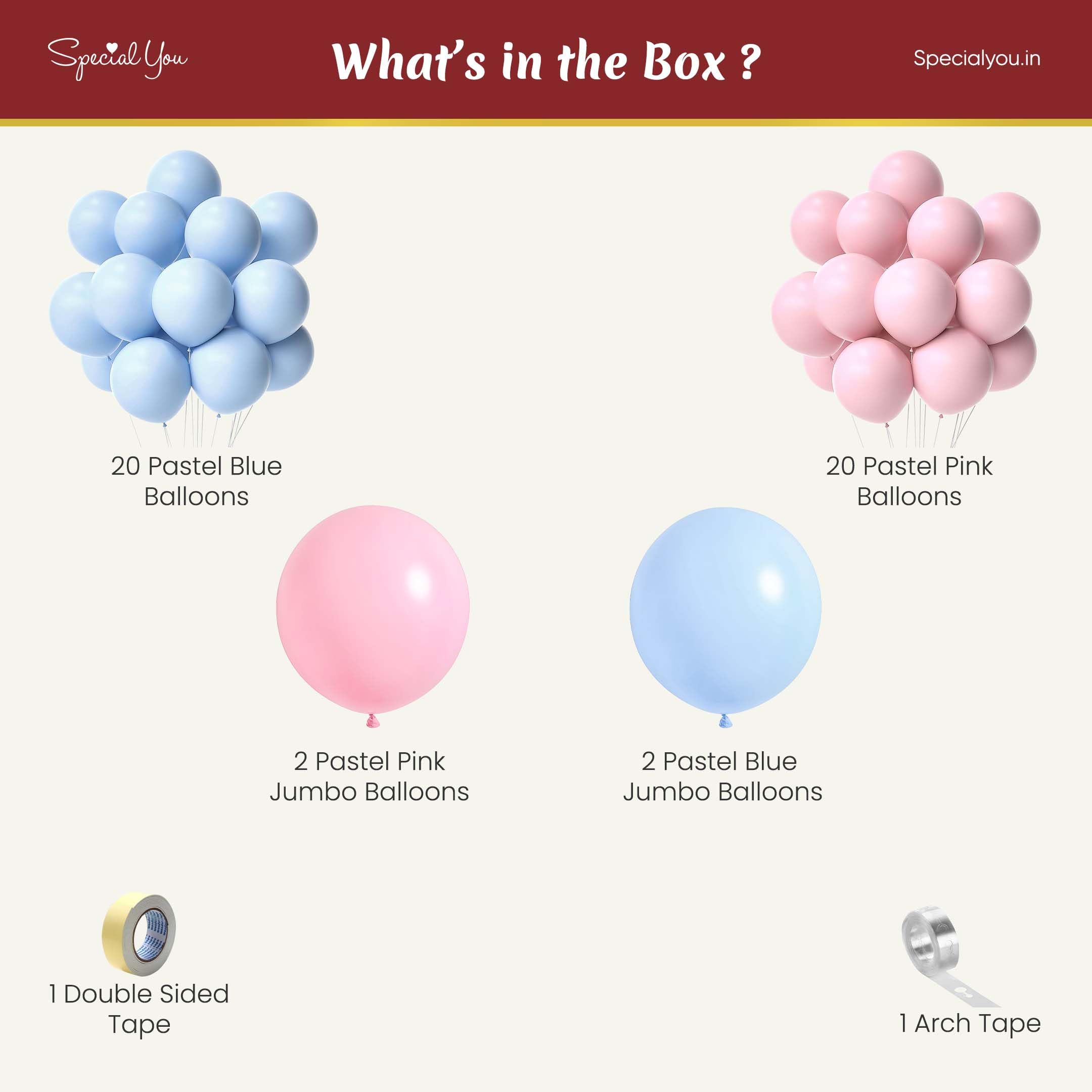 Pastel Pink & Blue Balloons for Decoration