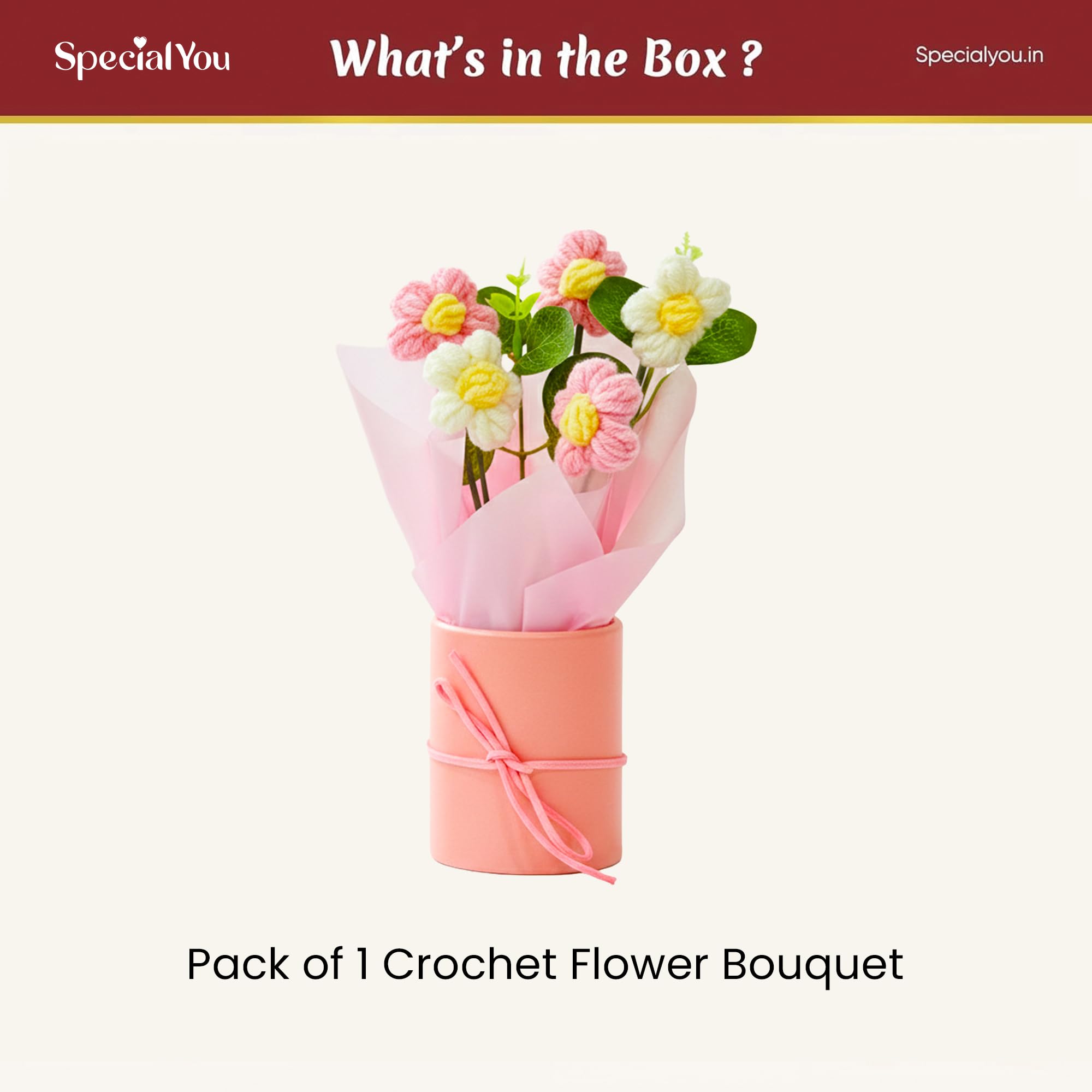 Crochet Flower Bouquet Gift for Valentine Day