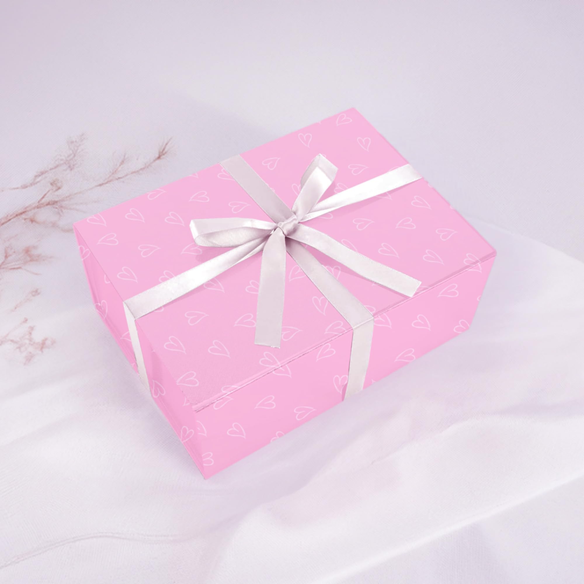 Heart Print Gift Wrapping Sheets- Pink