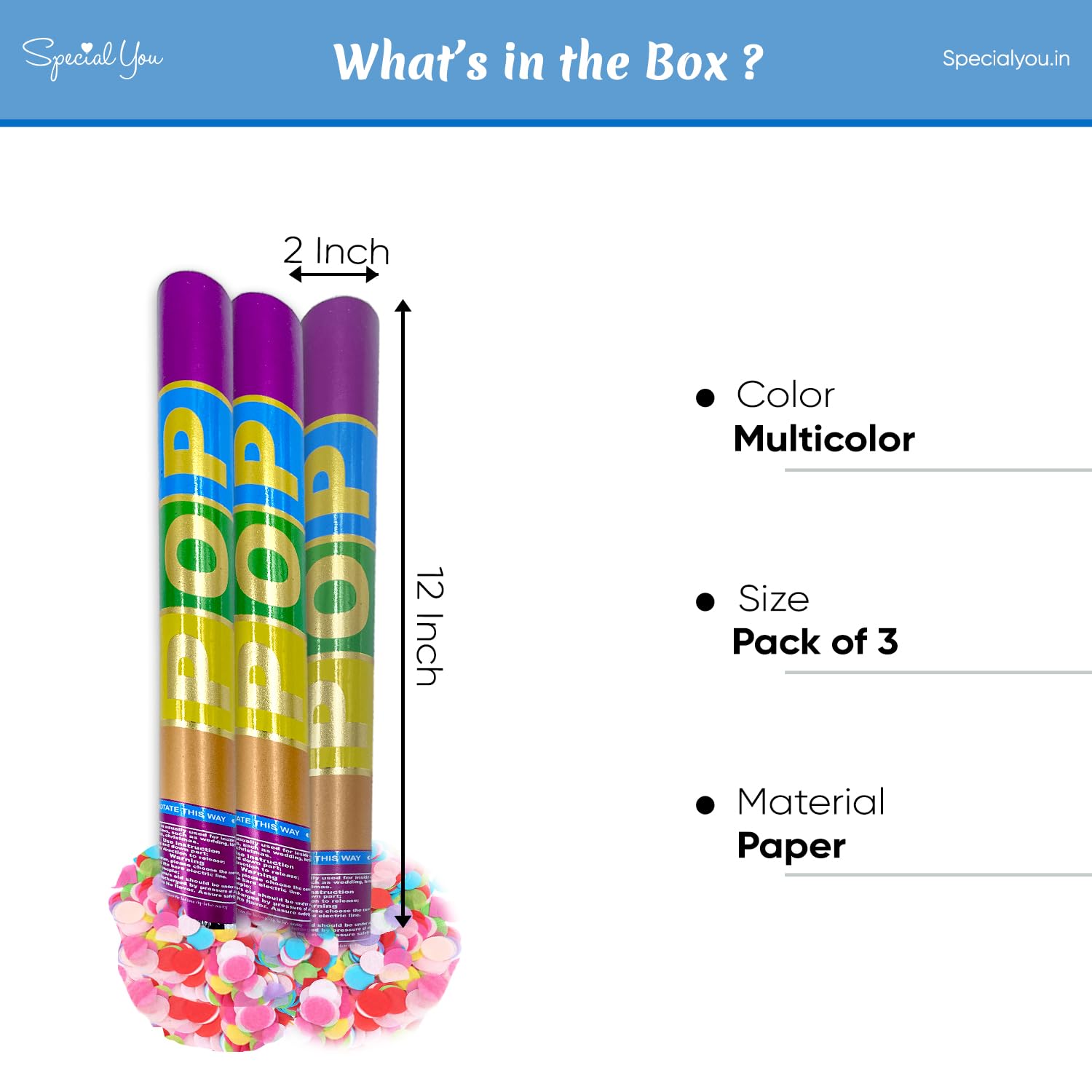 Multicolor circle Party poppers