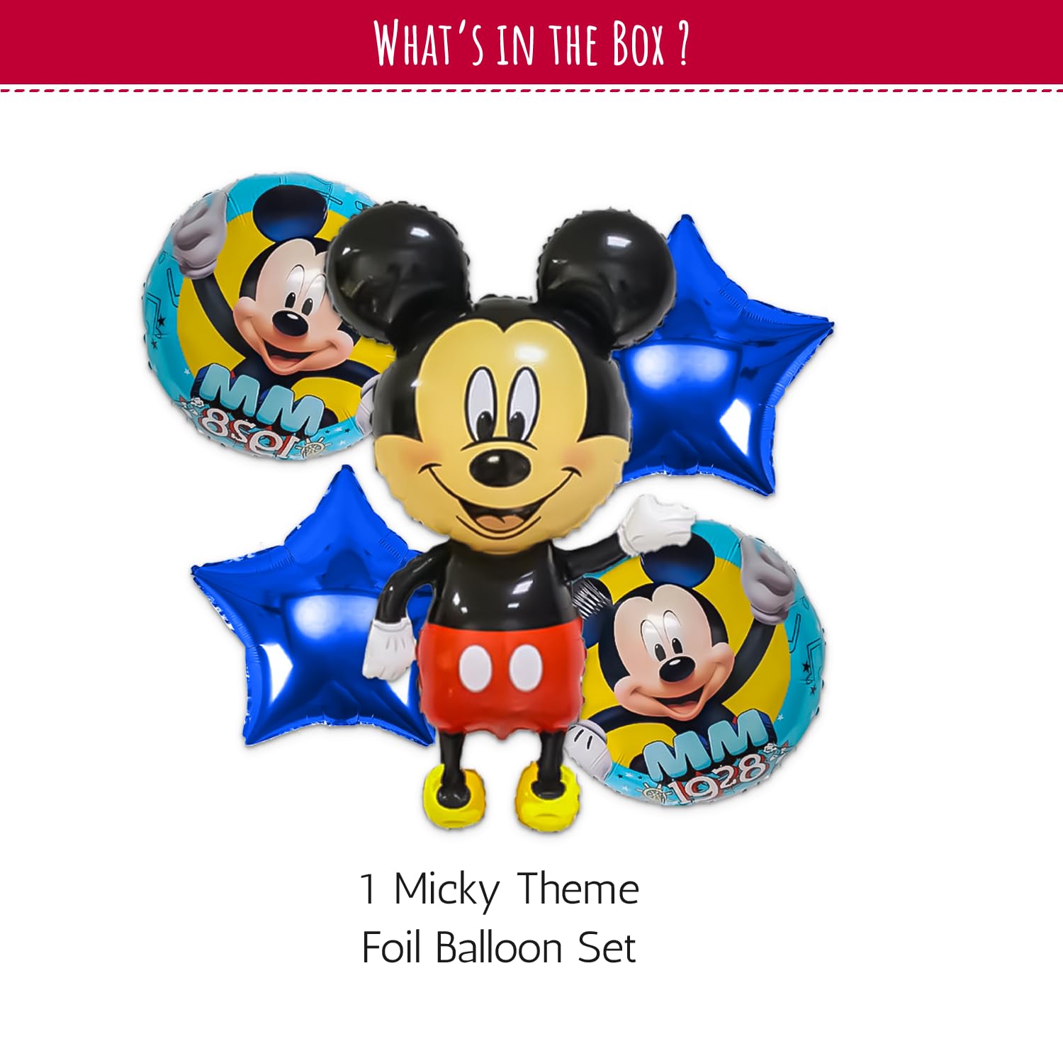 Mickey Mouse-themed foil balloons
