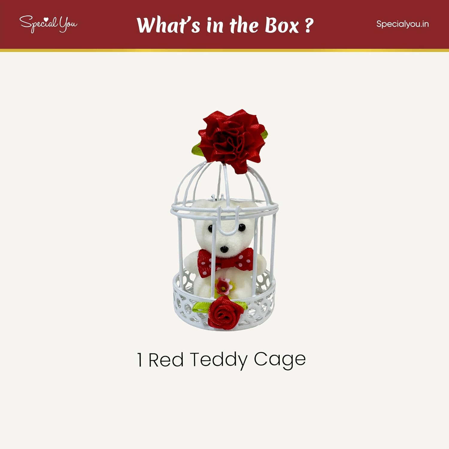 Red Teddy Cage Gift