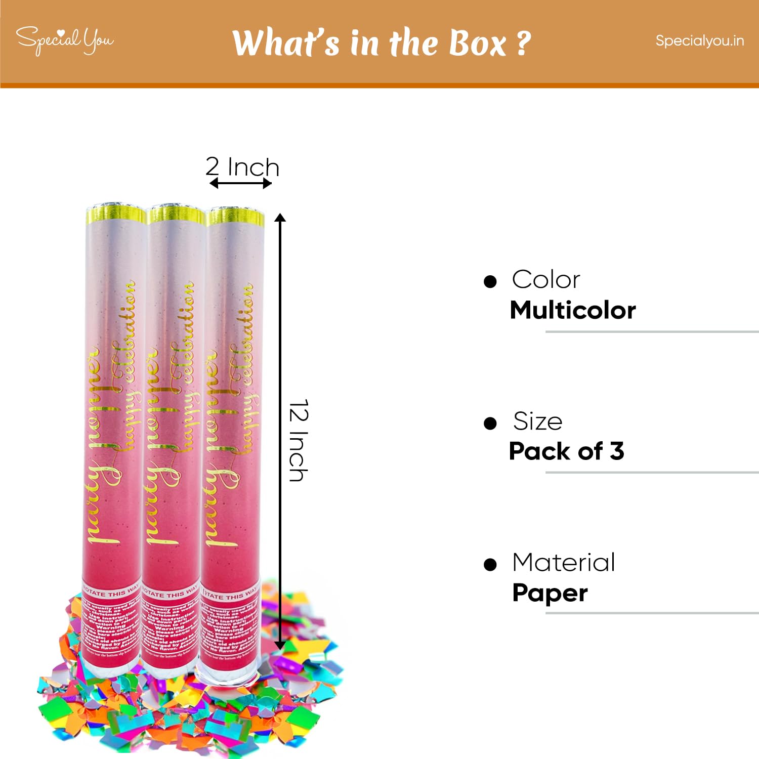 Paper Multicolor Party Poppers