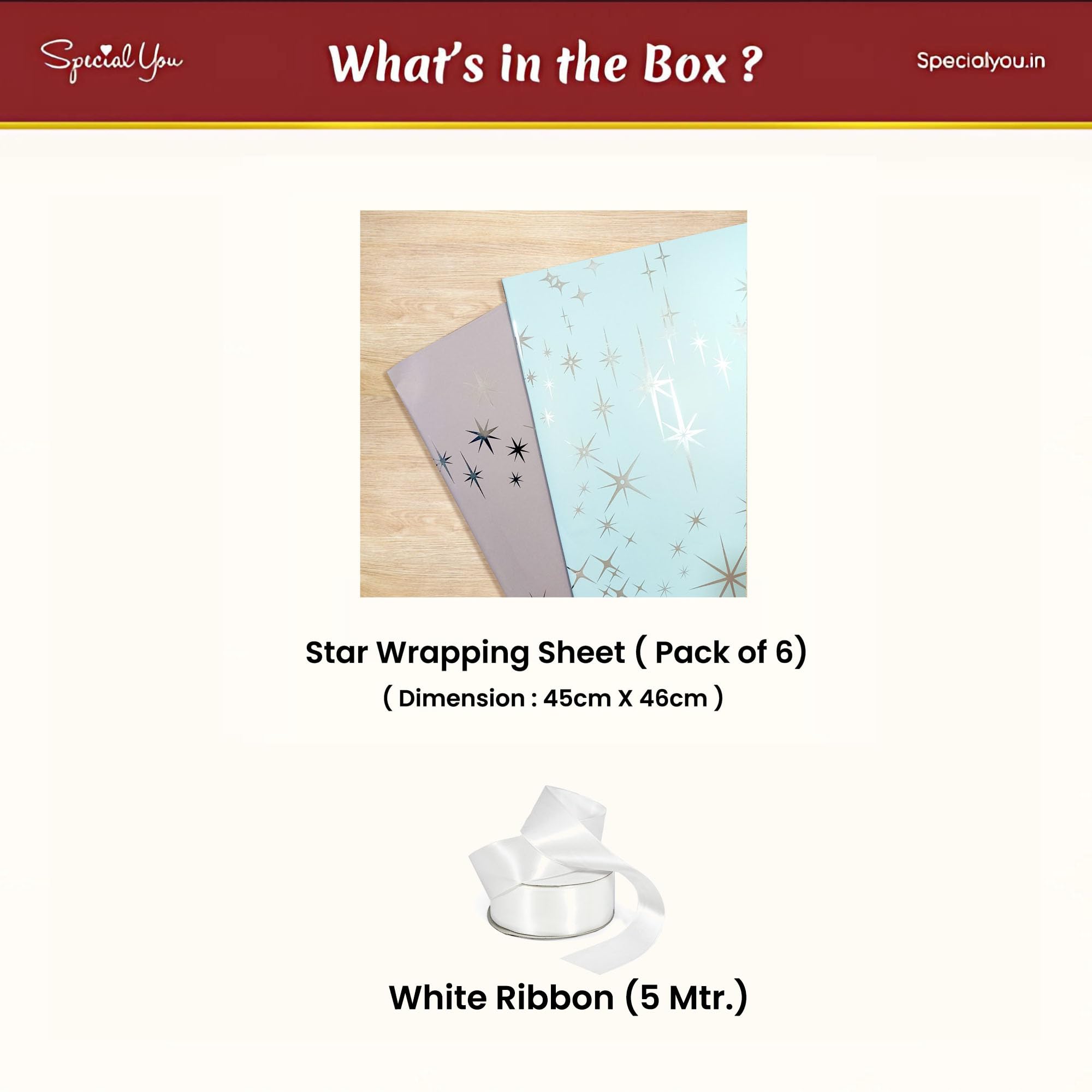Gift Wrapping Sheets (Star)-6pcs