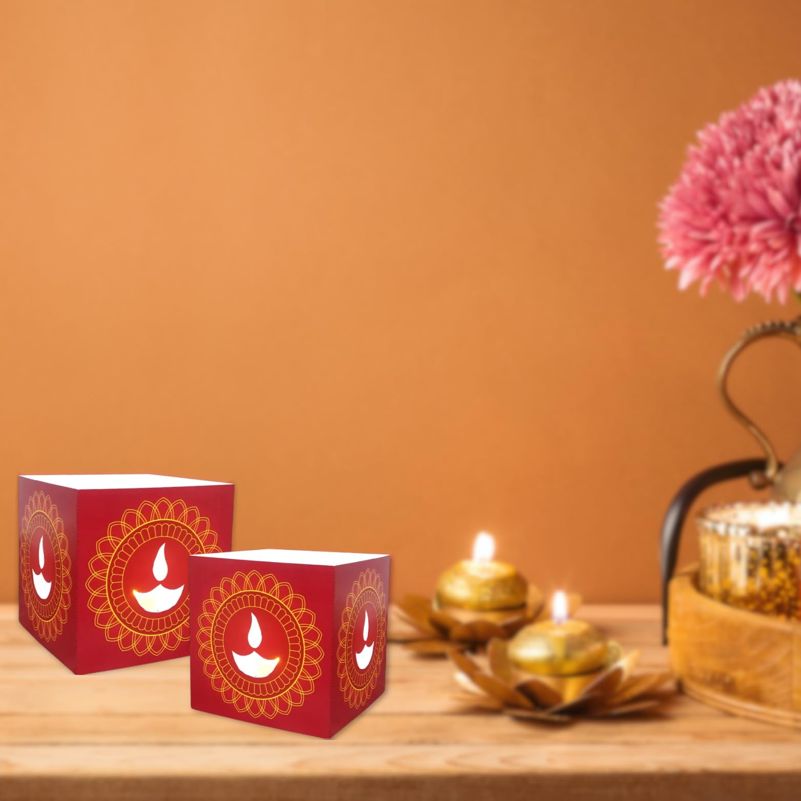 Diya Paper Votive with 10 Tea Light