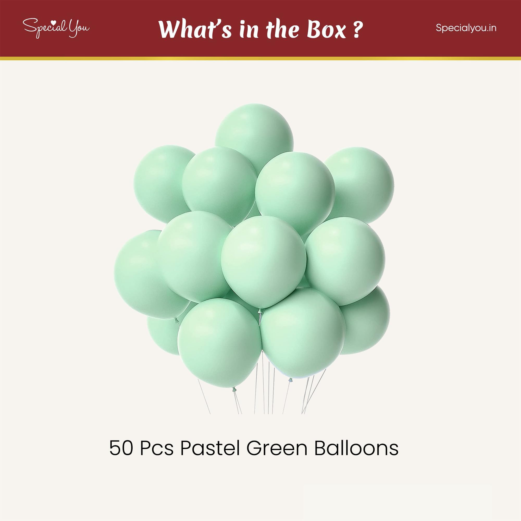 Pastel Green Balloons decoration for boys & girls-50 pcs - Special You