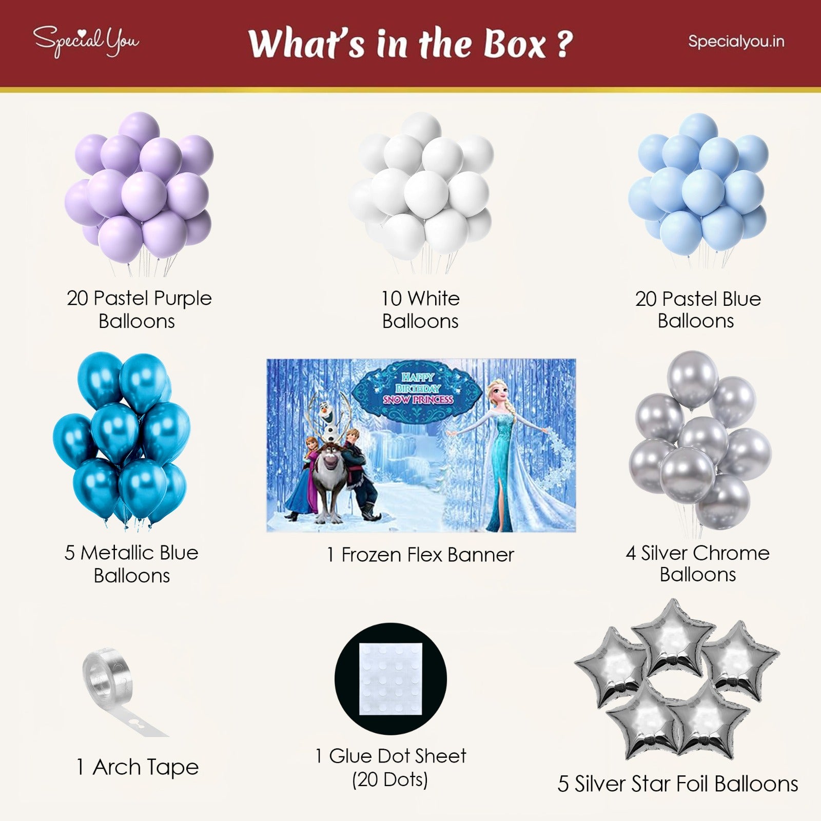 Frozen Theme Birthday Decoration Kit-66pcs