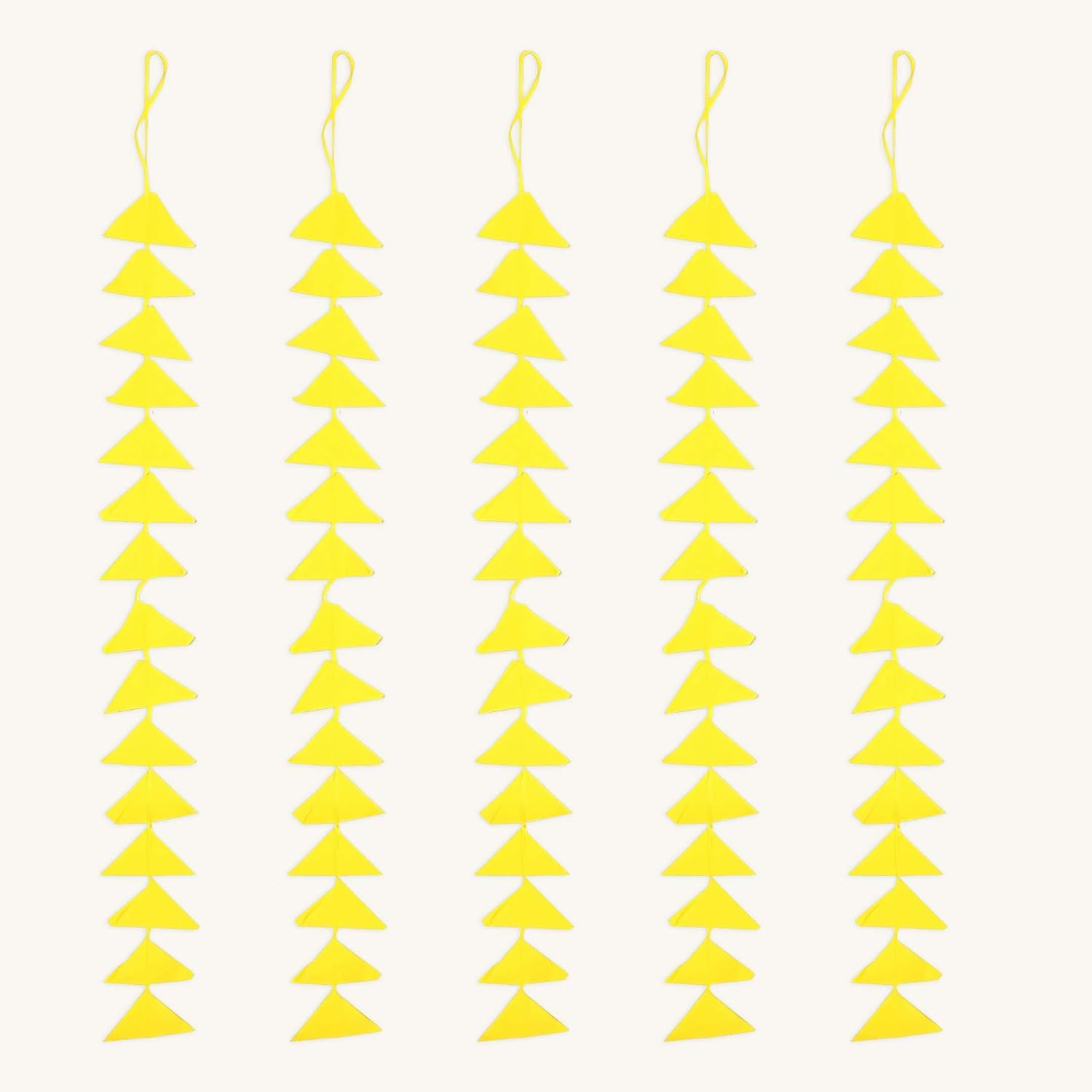 Pack of 5 Yellow Triangle Decor hanging