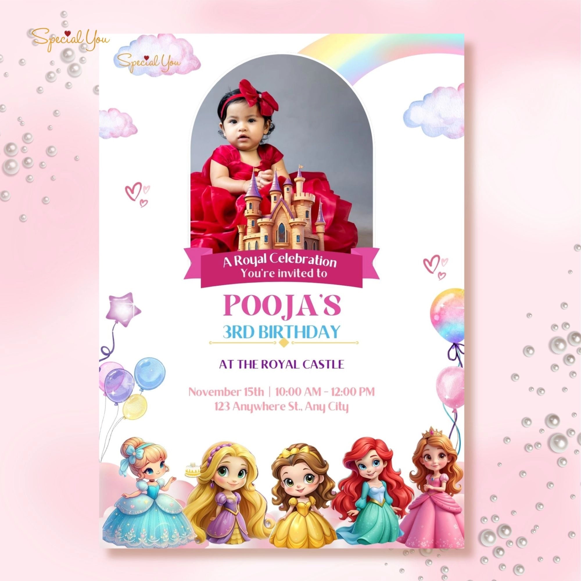 Princess-Themed Birthday E-Invite
