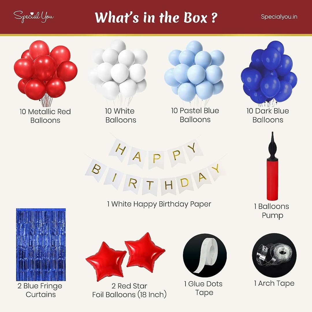 Red and Blue Birthday Decoration kit