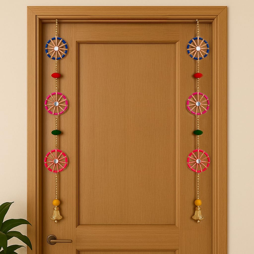 2 pcs Multicolor Chakra Latkan Festive Decor