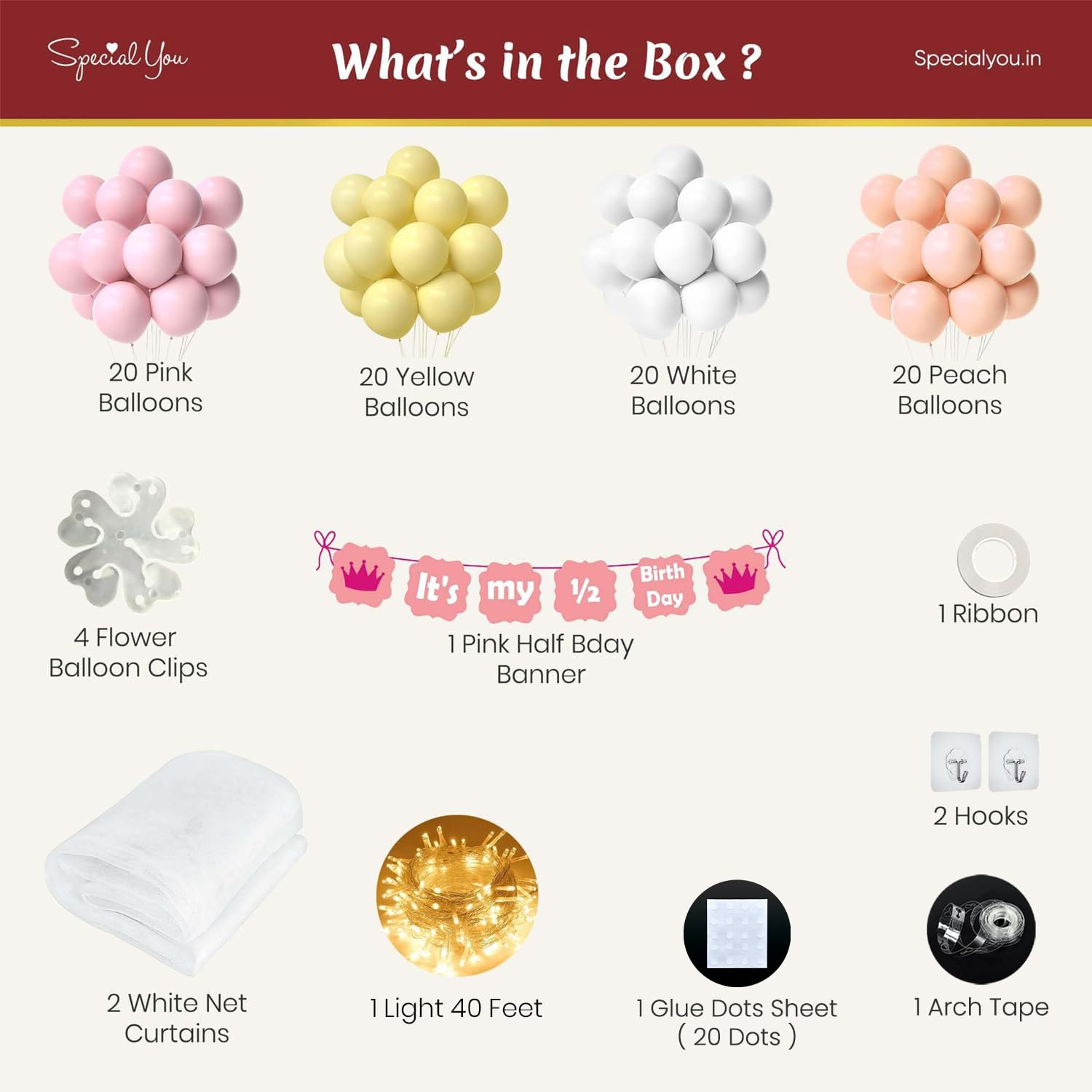 Half birthday decoration Item for Girls
