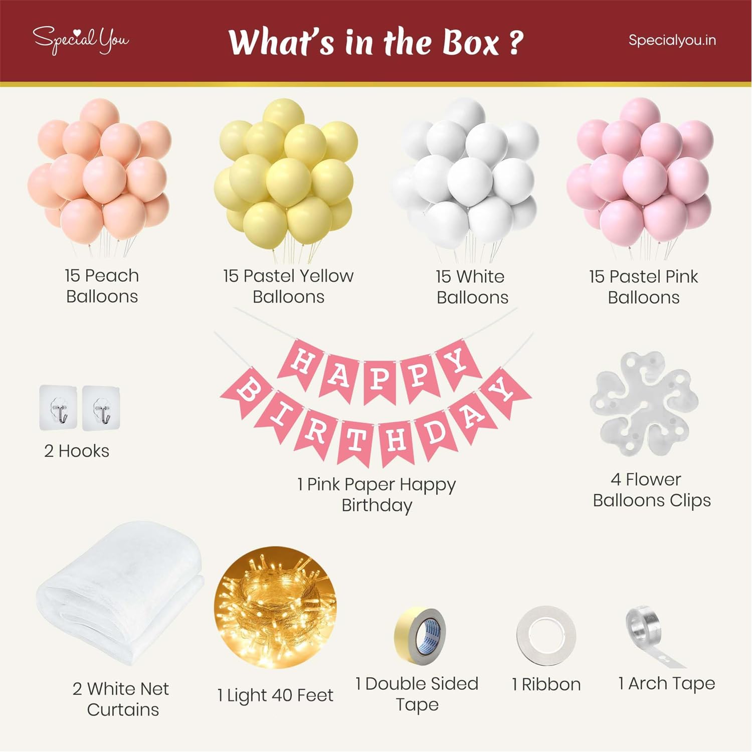 Pastel Theme Birthday Decoration Kit for Girls