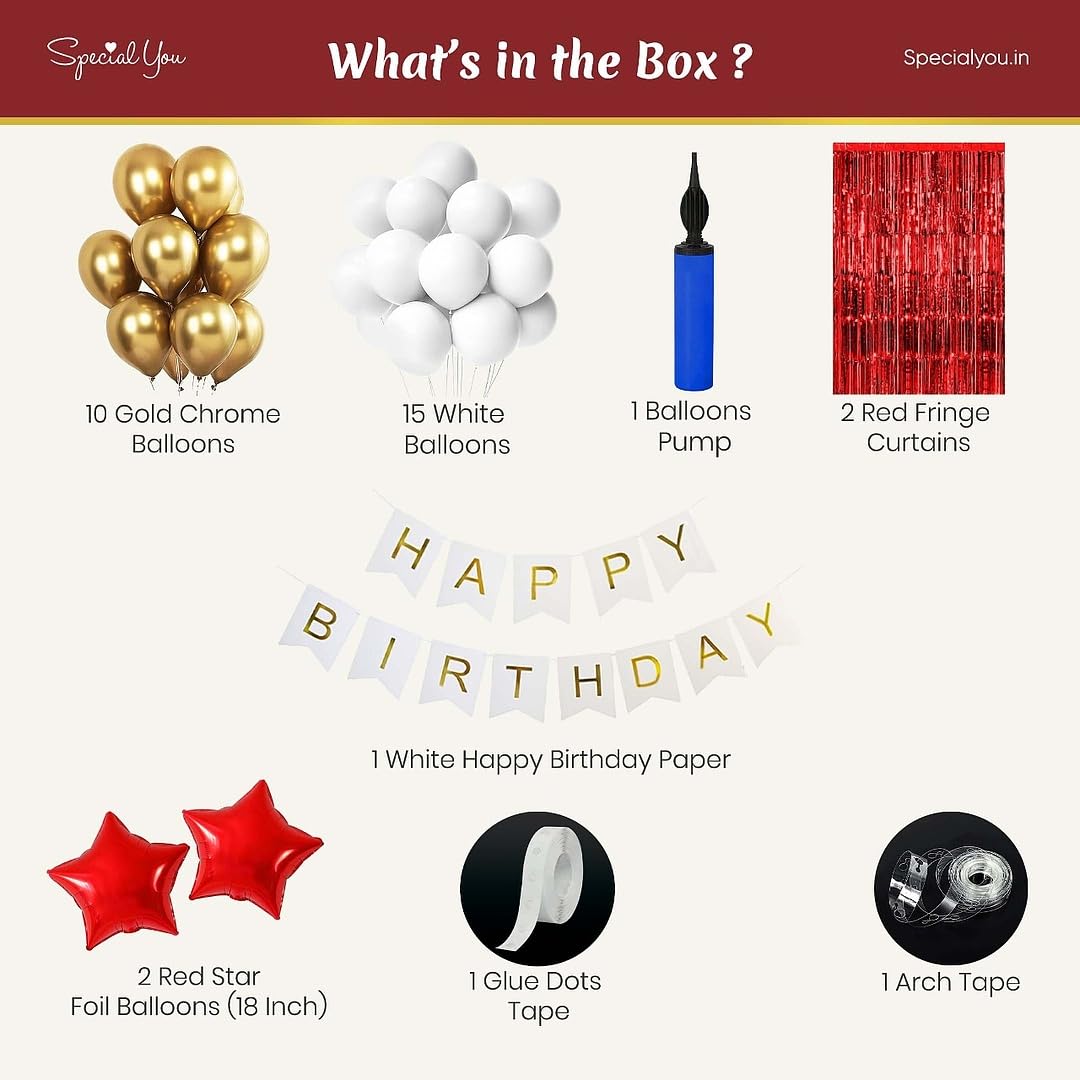 Red Fringe Happy Birthday Kit