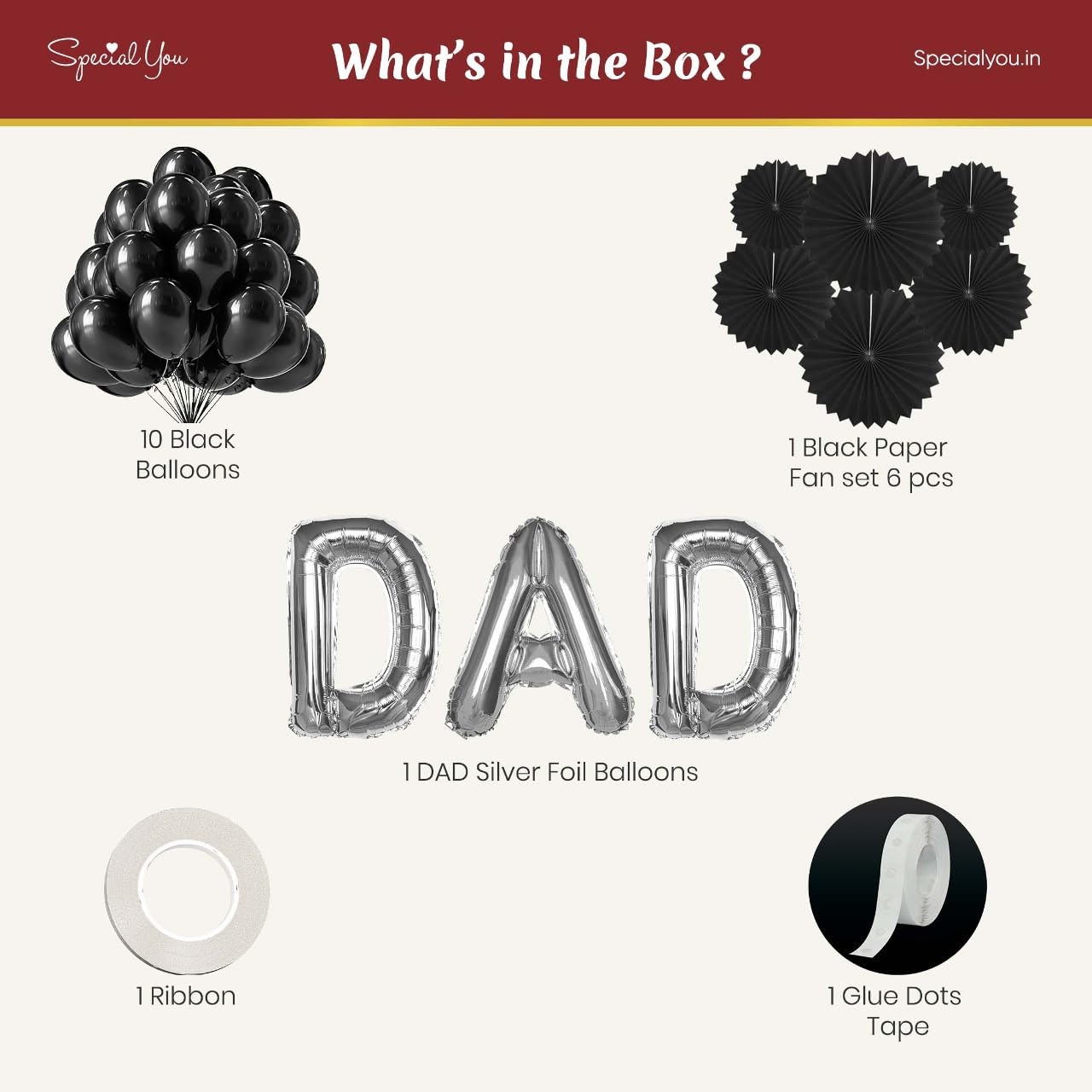 Elegant Black Decor Kit for Dad's Special Day