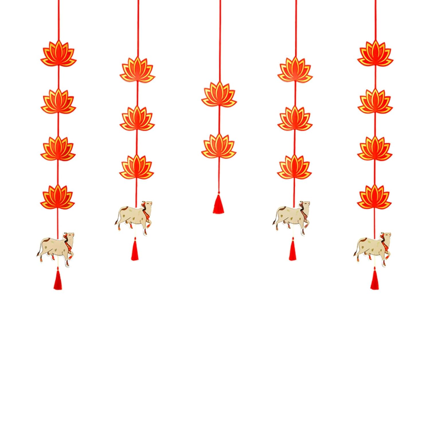 Diwali Lotus Hanging with Cow