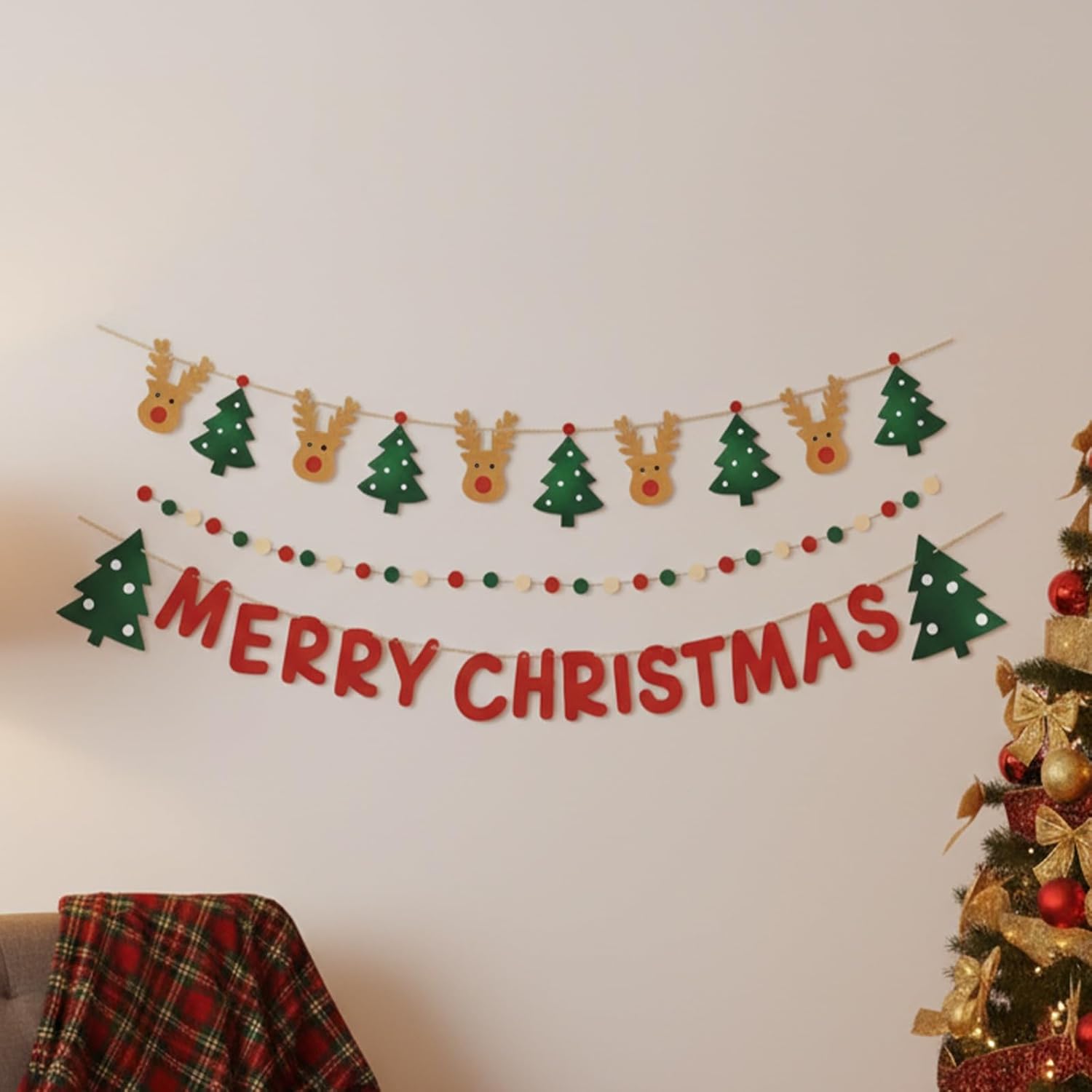 Christmas Decorations with Paper Banner