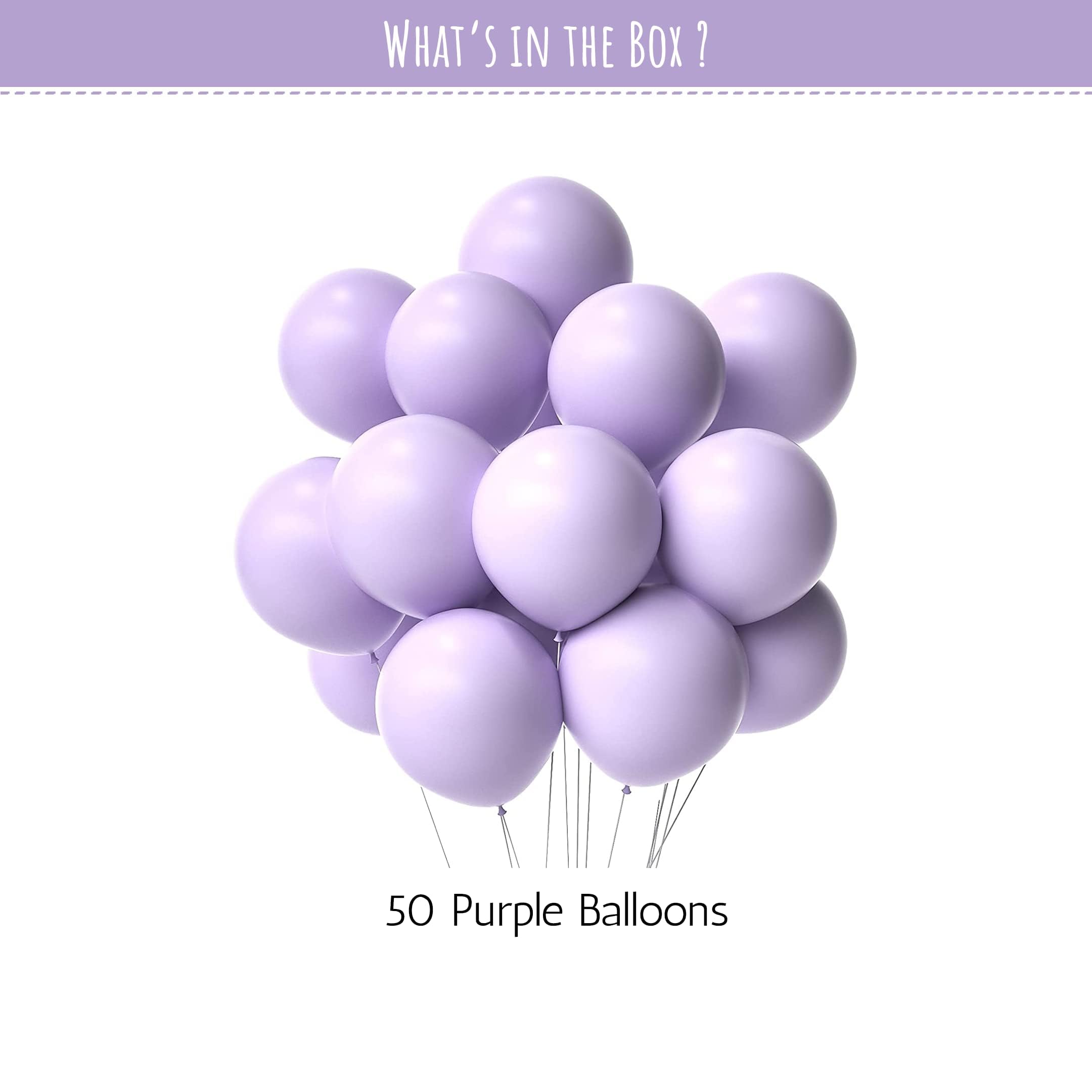 Pastel Purple Balloons for party decoration pack of 50 Items