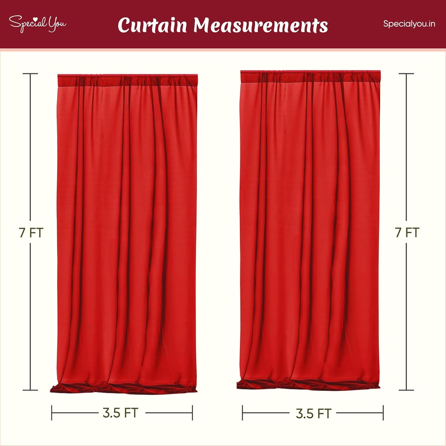 Maroon Chiffon Curtain for Decoration