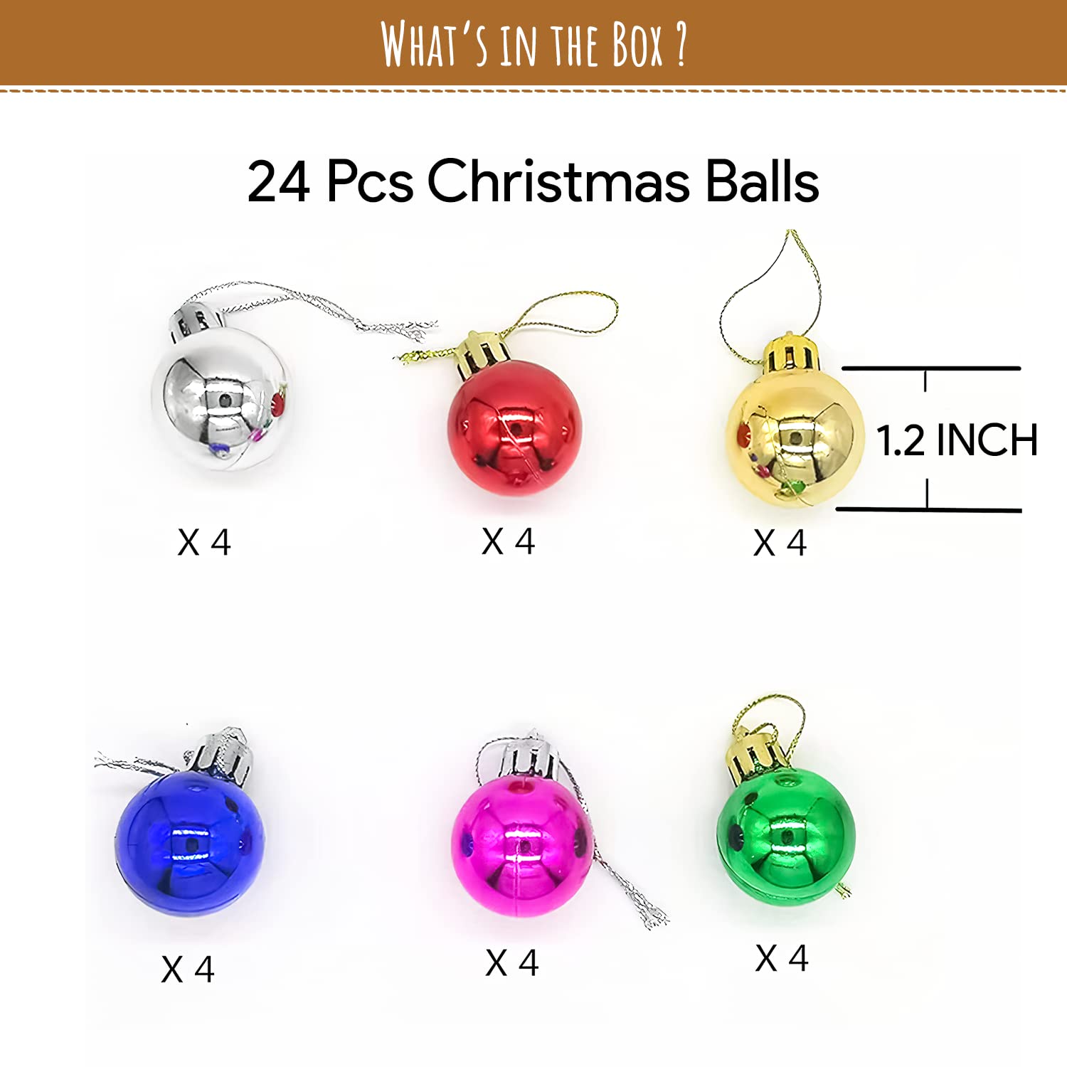 Multicolor Ornaments for Christmas Decoration