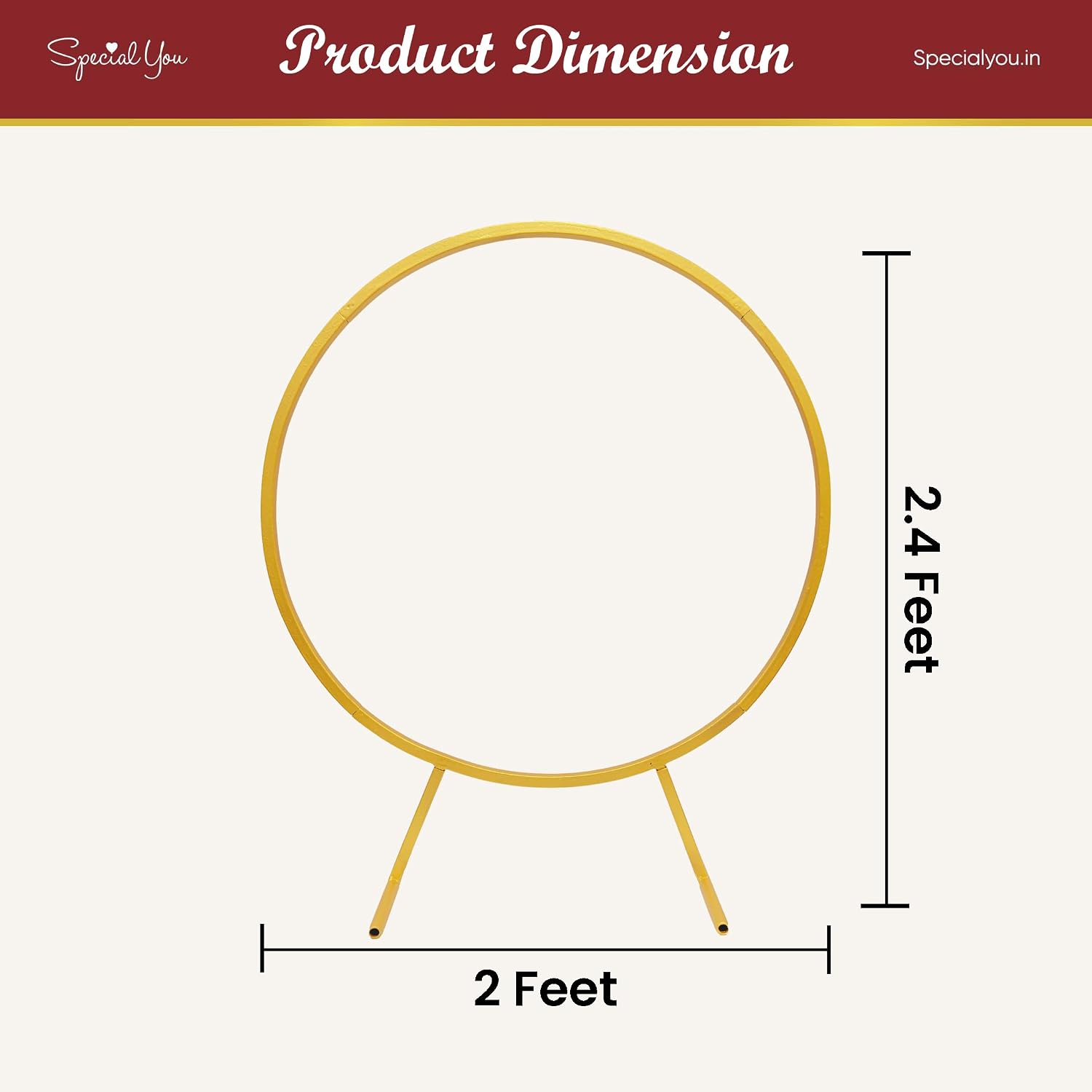 Golden Round Metal Stand for decoration