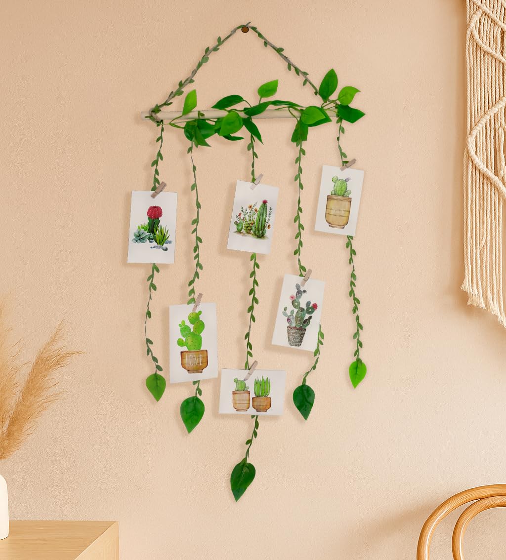 Green Vine with Wooden Photo Clips