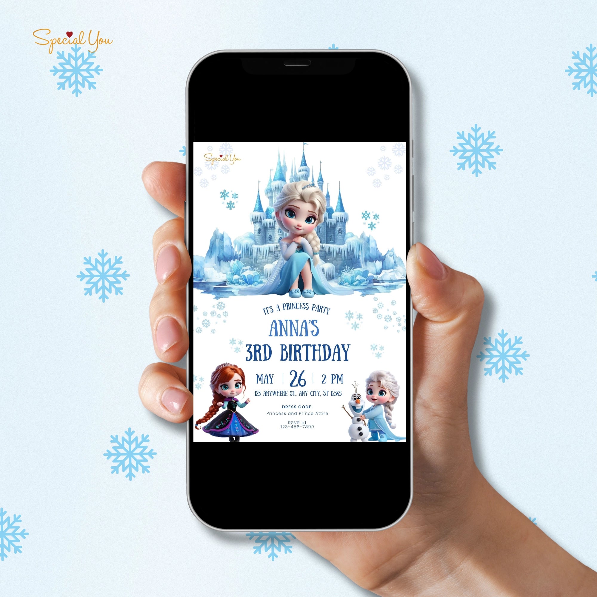 Frozen Theme Birthday E-Invite