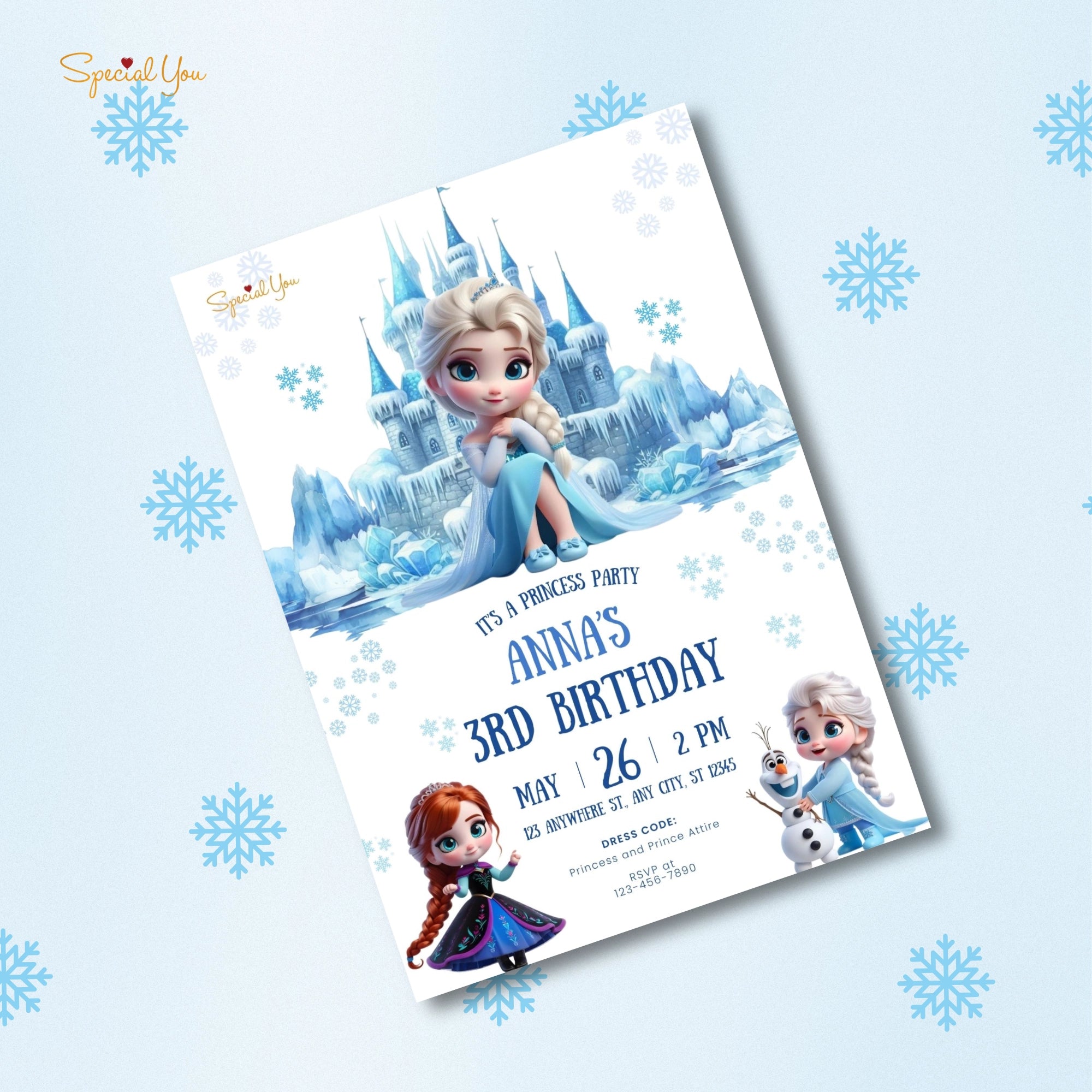 Frozen Theme Birthday E-Invite