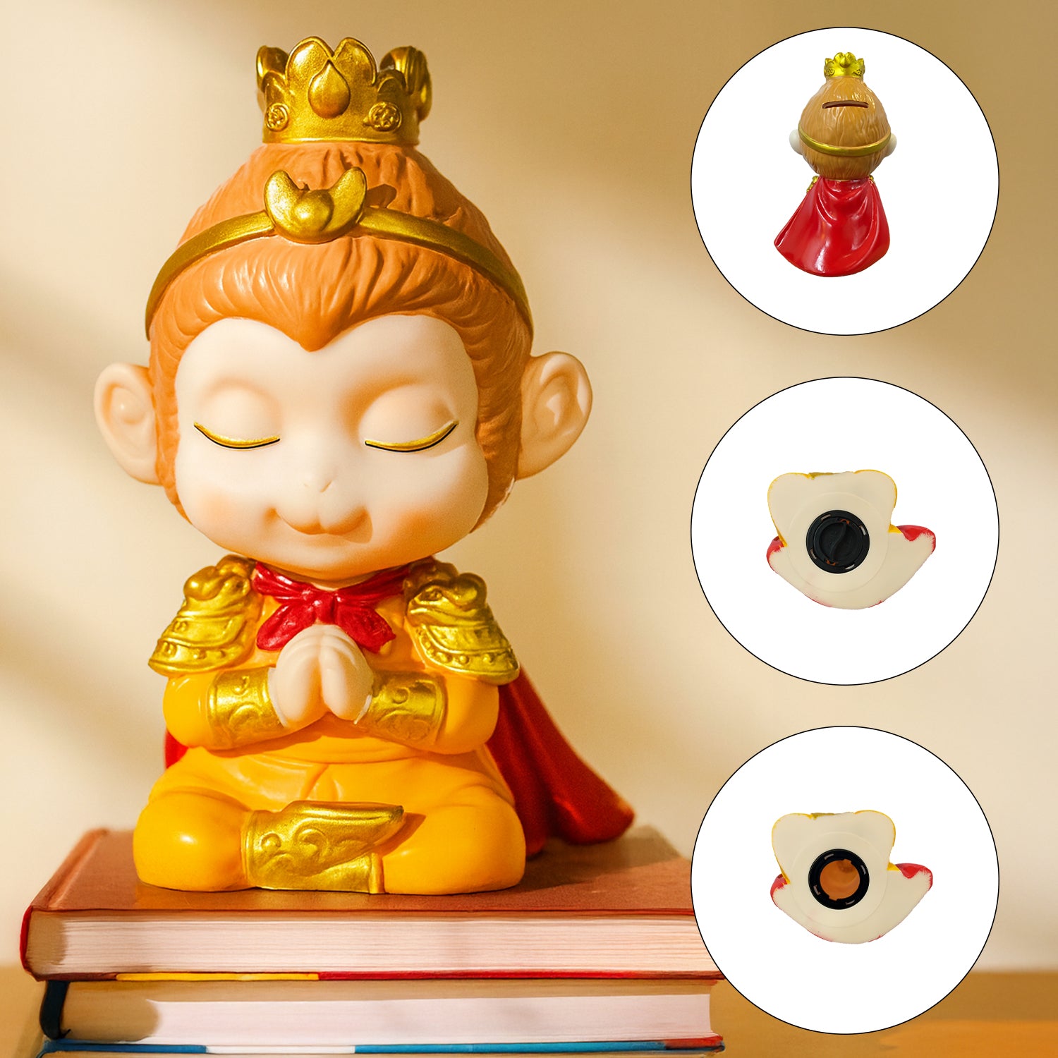 Golden Monkey King Meditation Coin Bank