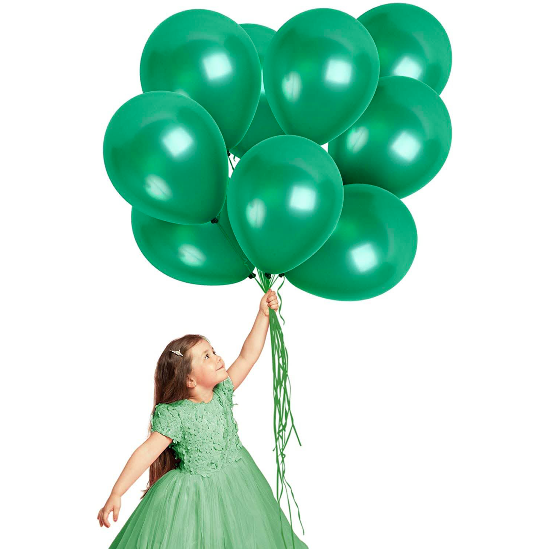 50 Metallic Green Balloons