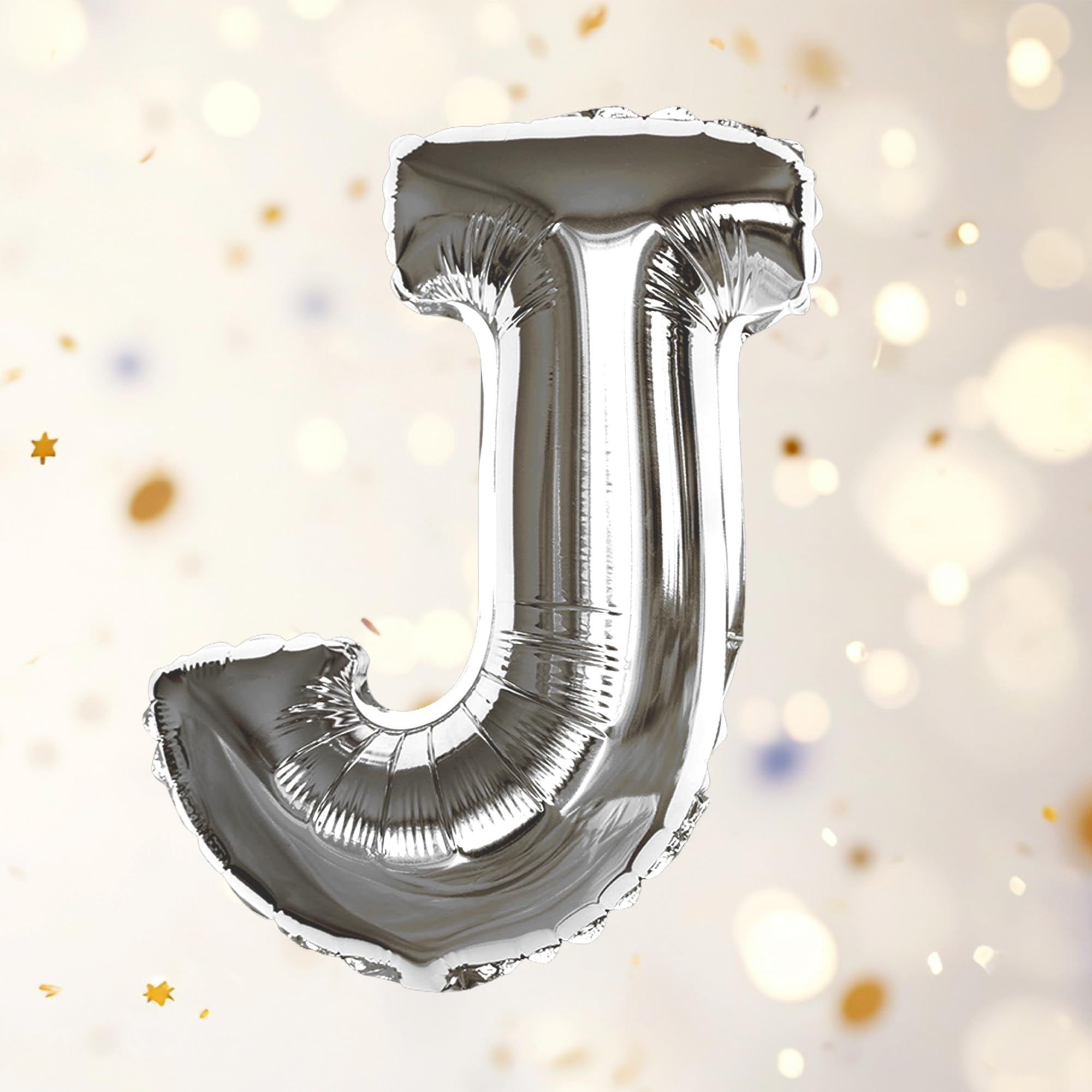Silver J Letter Foil Balloon